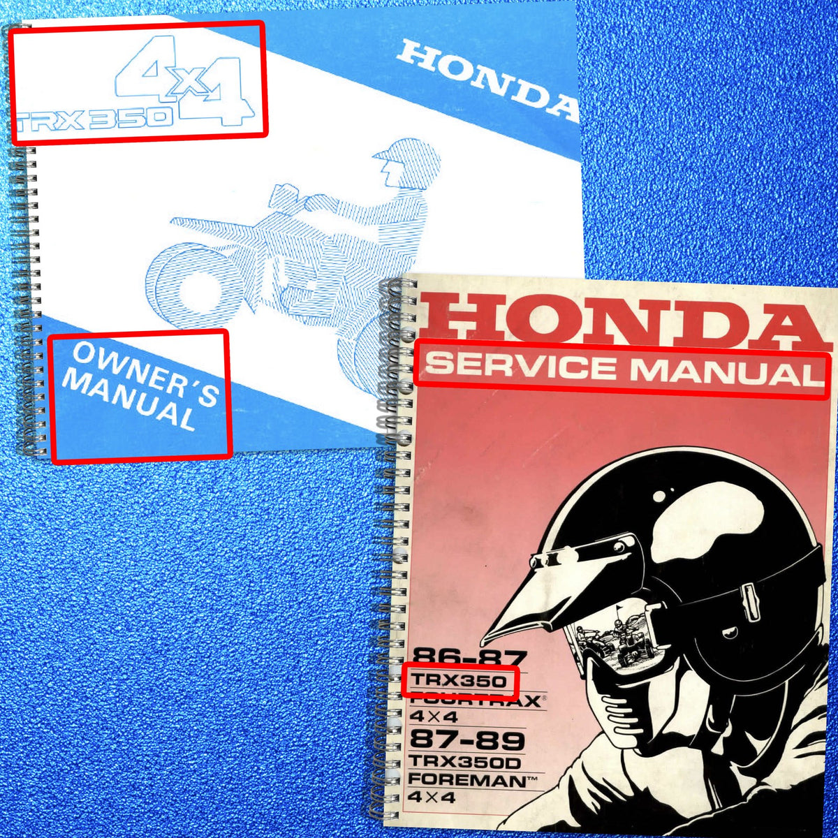 HONDA TRX350 Fourtrax Foreman Operators & Service Manual BUNDLE - WIRE BOUND
