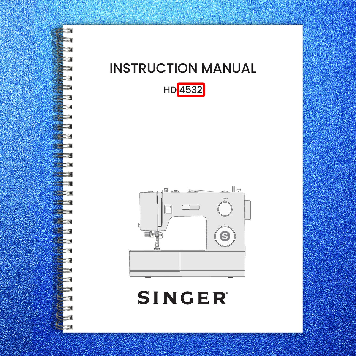 SINGER 4532 Heavy Duty Sewing Machine Instruction Manual - WIRE BOUND - COVERS