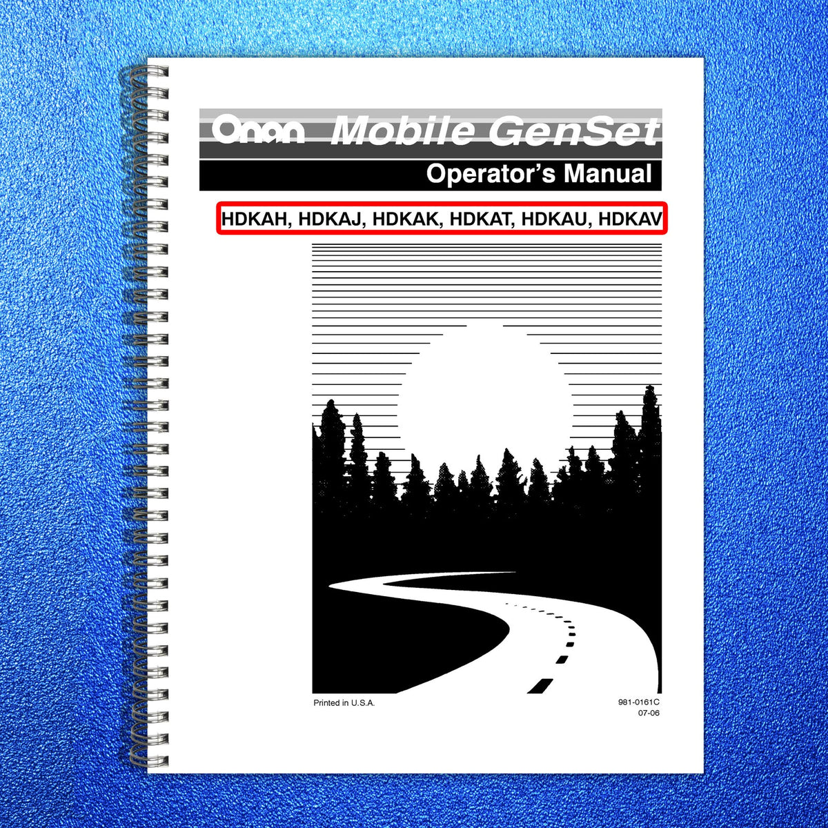 ONAN HDKAH HDKAJ HDKAK HDKAT HDKAU HDKAV Operators Manual 2006 - WIRE BOUND