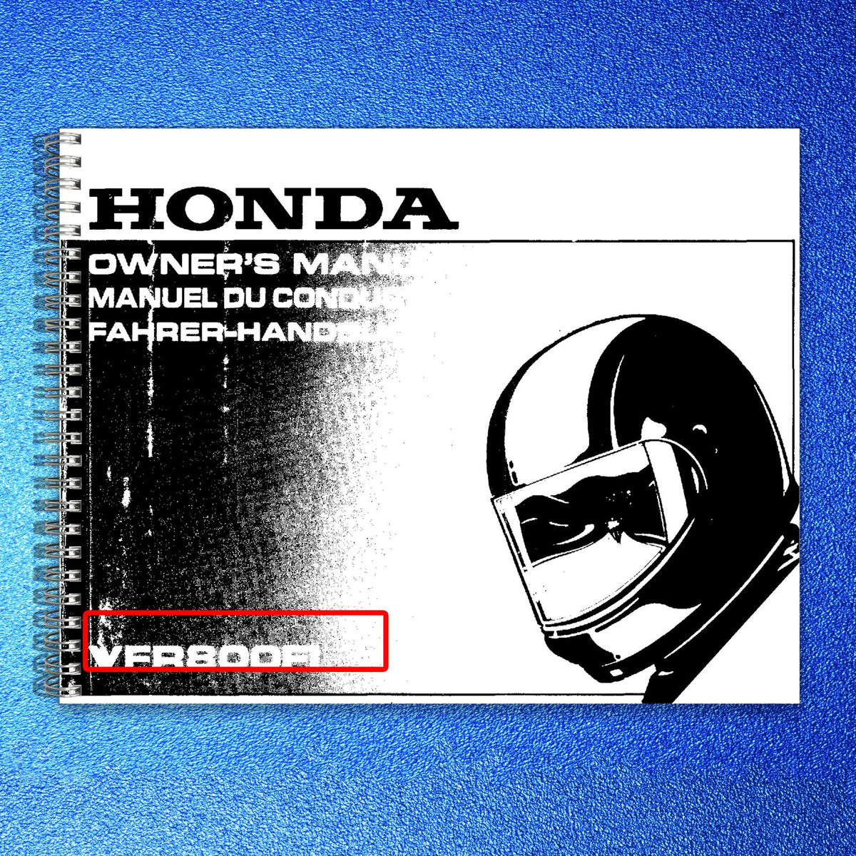HONDA VFR800R Owners Manual 1998 - BOUND - COVERS - XL FOLDOUT PAGES