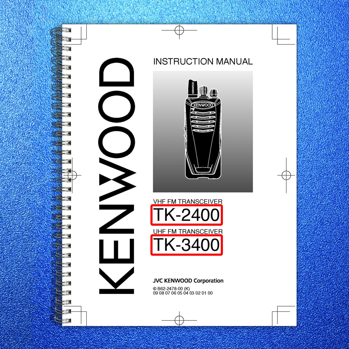 KENWOOD TK-2400 TK-3400 VHF UHF FM Transceiver Instruction Manual - WIRE BOUND