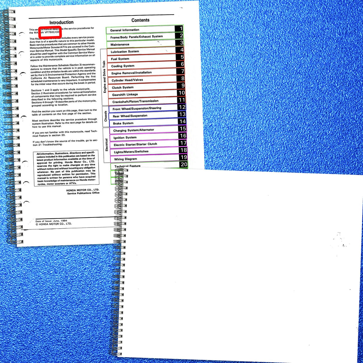 HONDA VF750C CD Magna Service & Operators Manual BUNDLE - WIRE BOUND - COVERS
