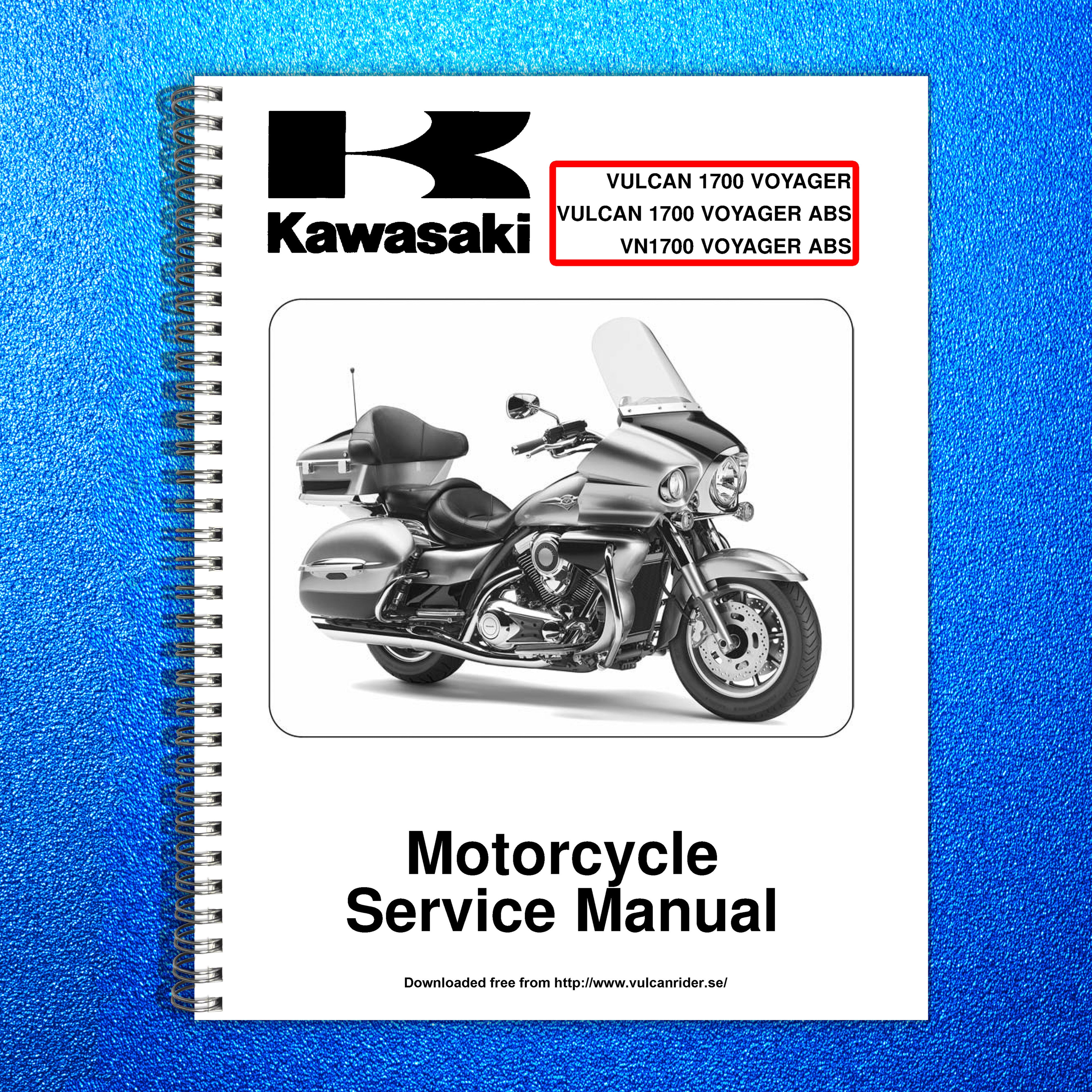 KAWASAKI VN1700 Vulcan 1700 Voyager Motorcycle Service Manual 2009 - WIRE BOUND