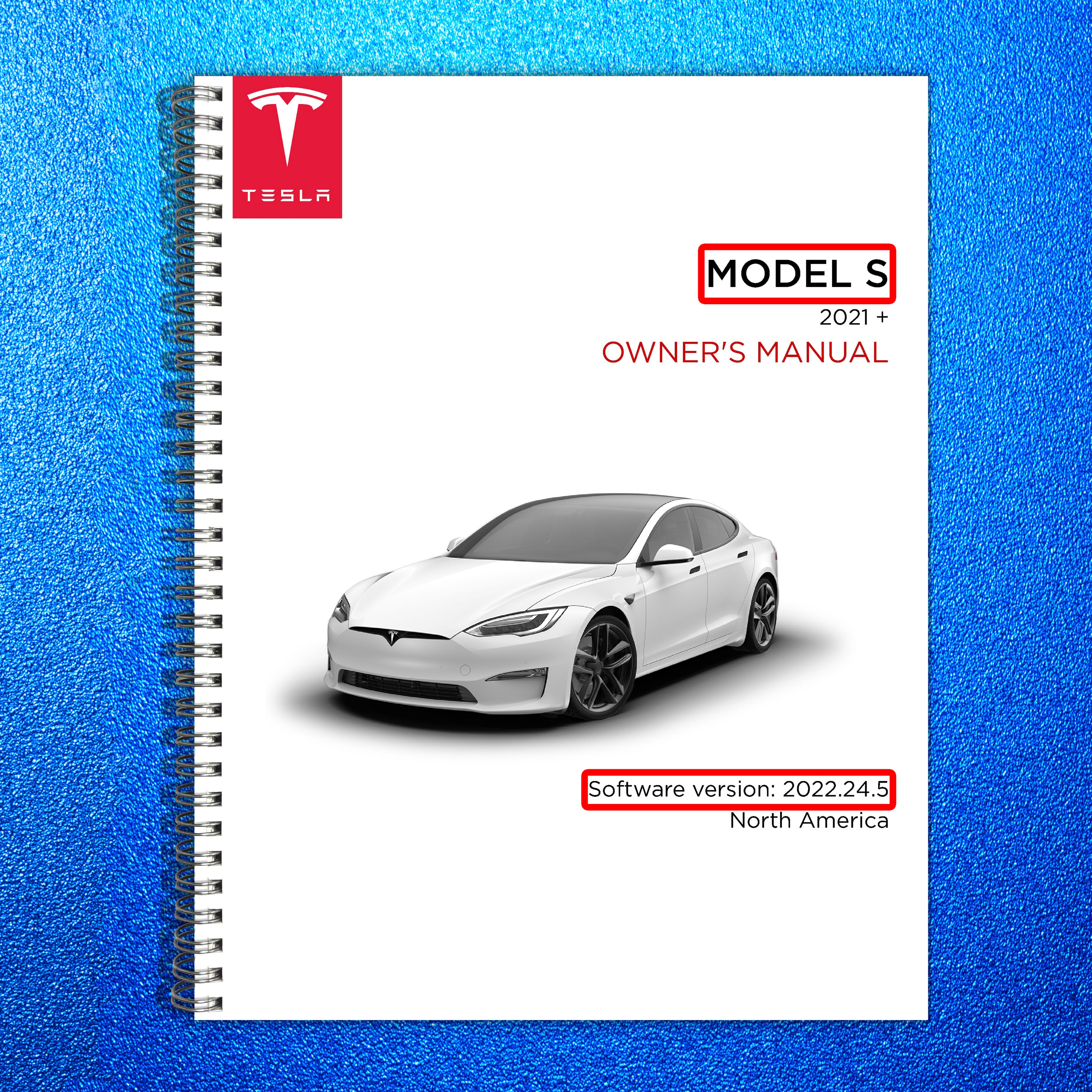 TESLA Model S Owners Manual 2022 - STEEL WIRE BOUND - PROTECTIVE COVERS