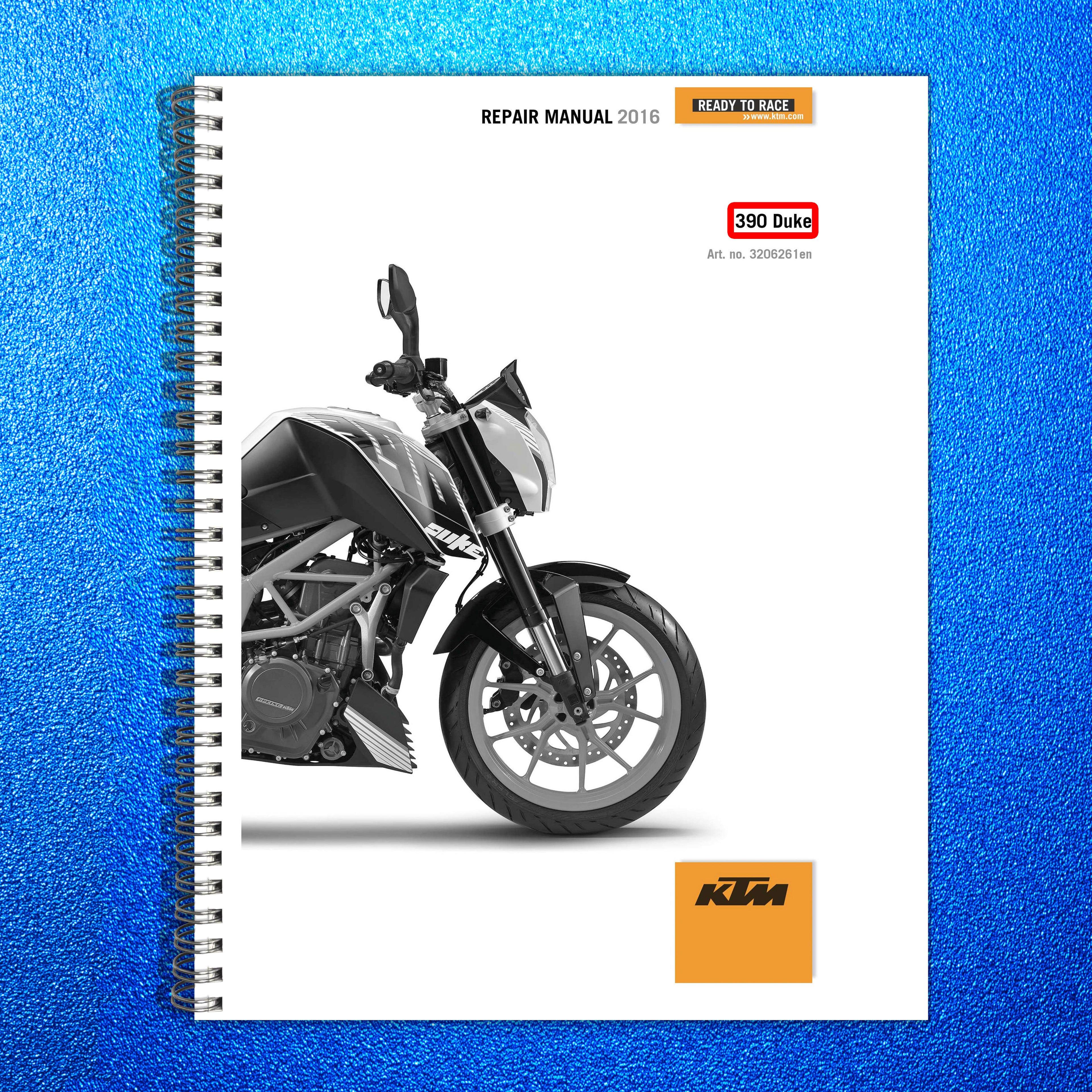 KTM 390 Duke Repair Manual 2016 - STEEL WIRE BOUND - PROTECTIVE COVERS