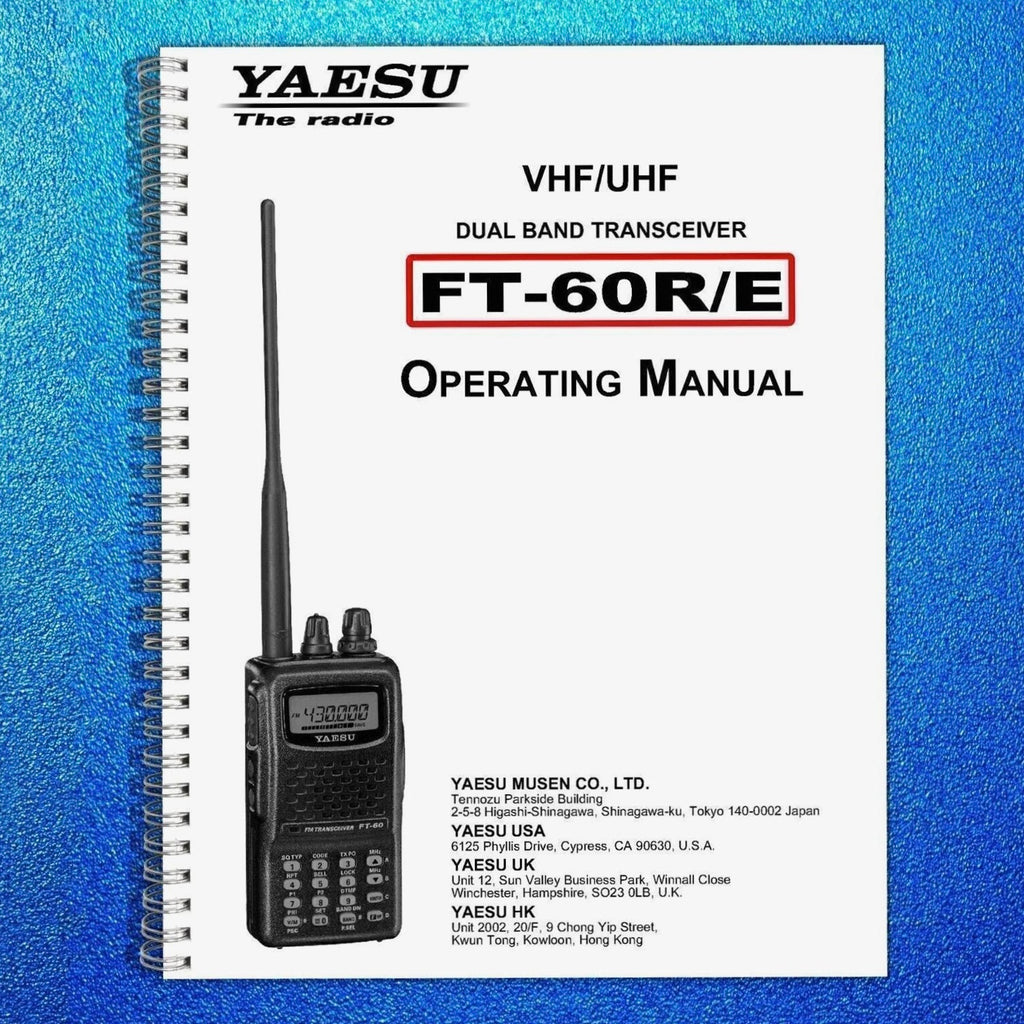 Yaesu FT-60R/E Transceiver Instruction Owner's User Manual Operating Guide