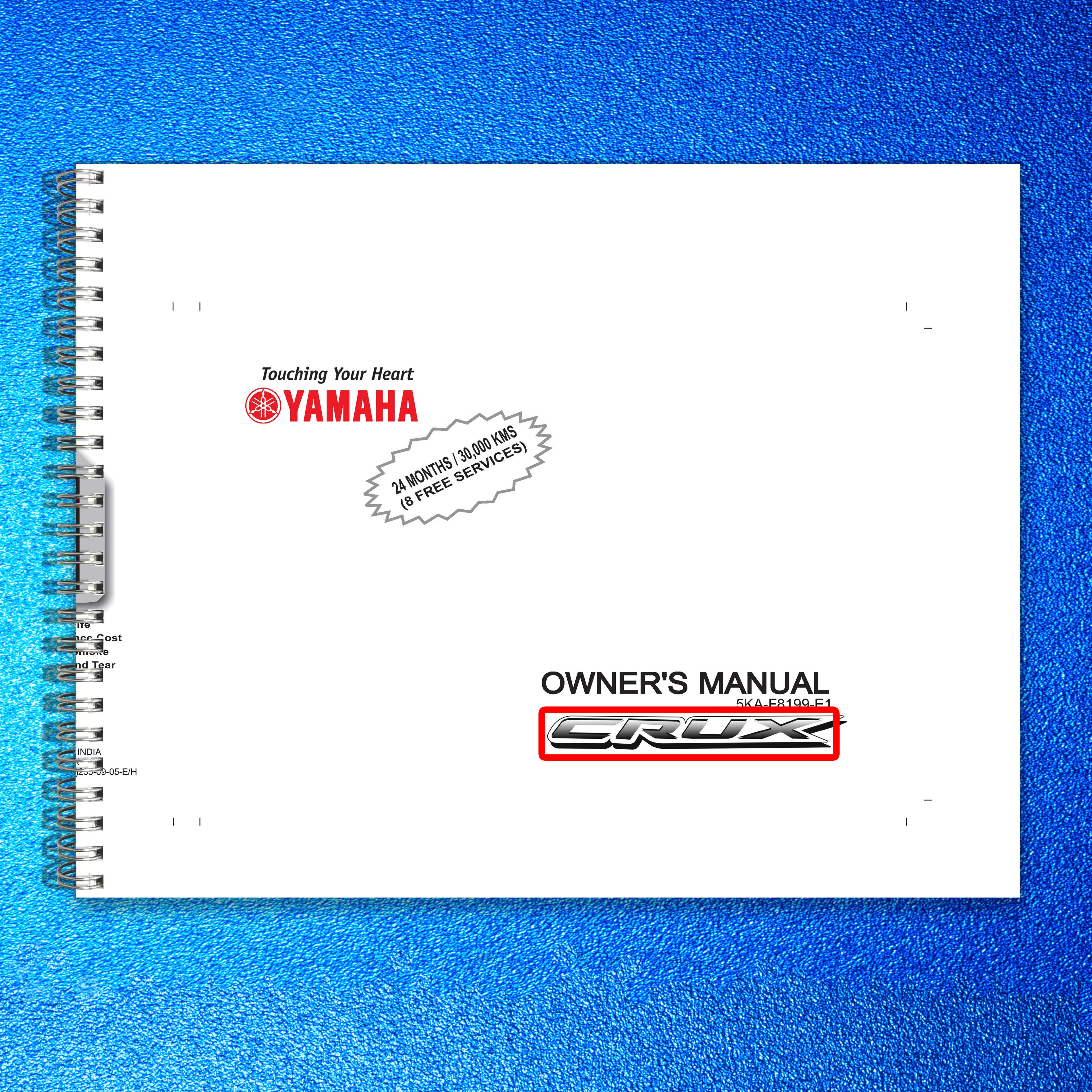YAMAHA CRUX Owners Manual - STEEL WIRE BOUND - PROTECTIVE COVERS