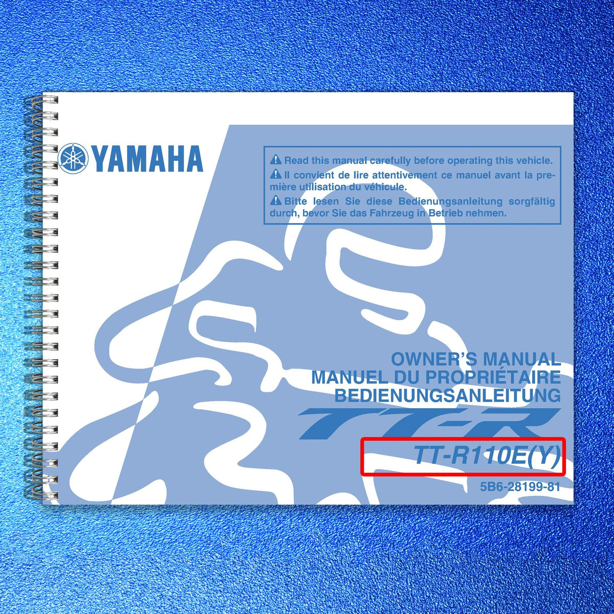 YAMAHA TT-R110E Owners Manual 2008 - STEEL WIRE BOUND - PROTECTIVE COVERS