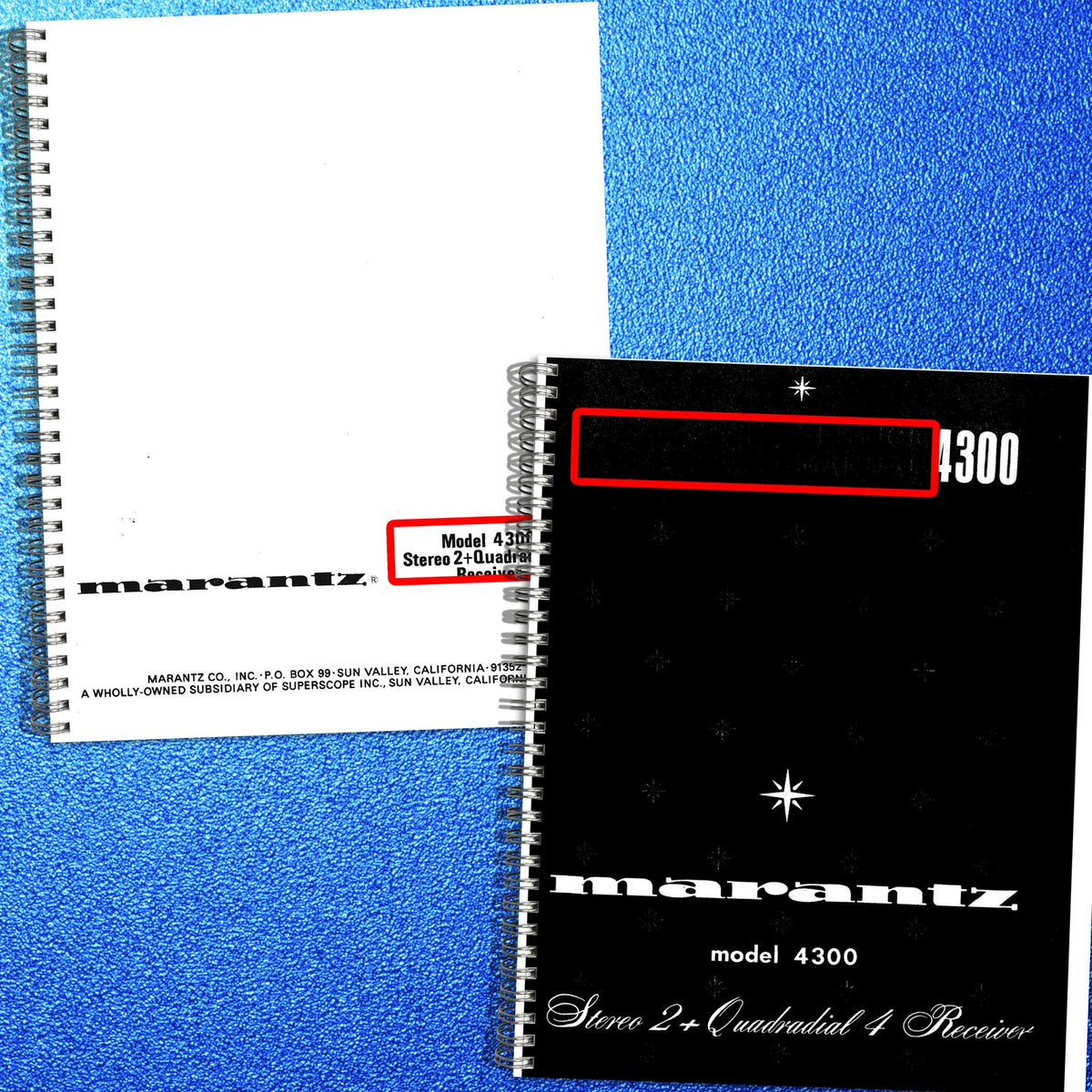 MARANTZ 4300 Operators & Service Manual BUNDLE - STEEL WIRE BOUND - TOUGH COVERS