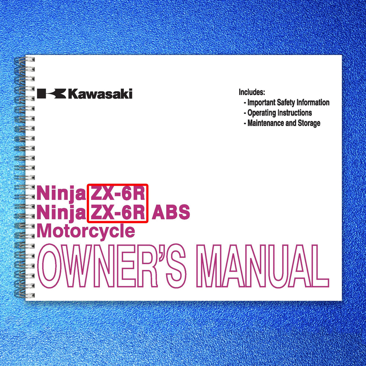 KAWASAKI Ninja ZX-6R Owners Manual 2014 - STEEL WIRE BOUND - PROTECTIVE COVERS