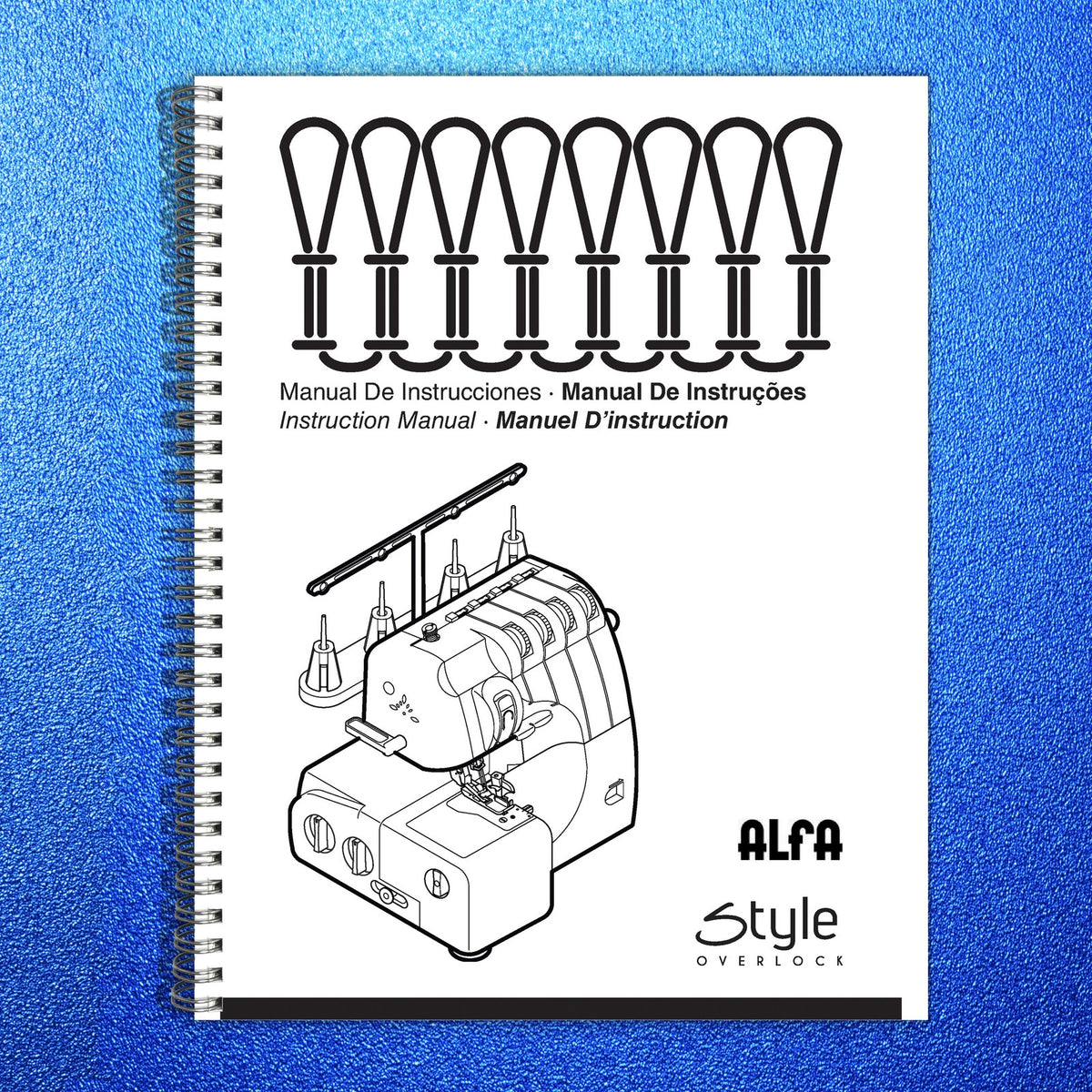 ALFA Style 8708 Overlock Sewing Machine Instruction Manual - WIRE BOUND - COVERS