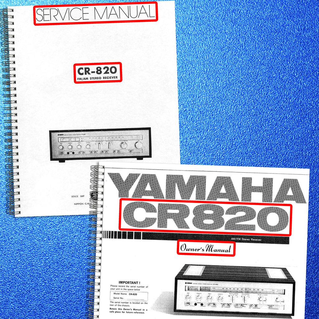 YAMAHA CR-820 Service & Owners Manual BUNDLE - WIRE BOUND - TOUGH COVERS