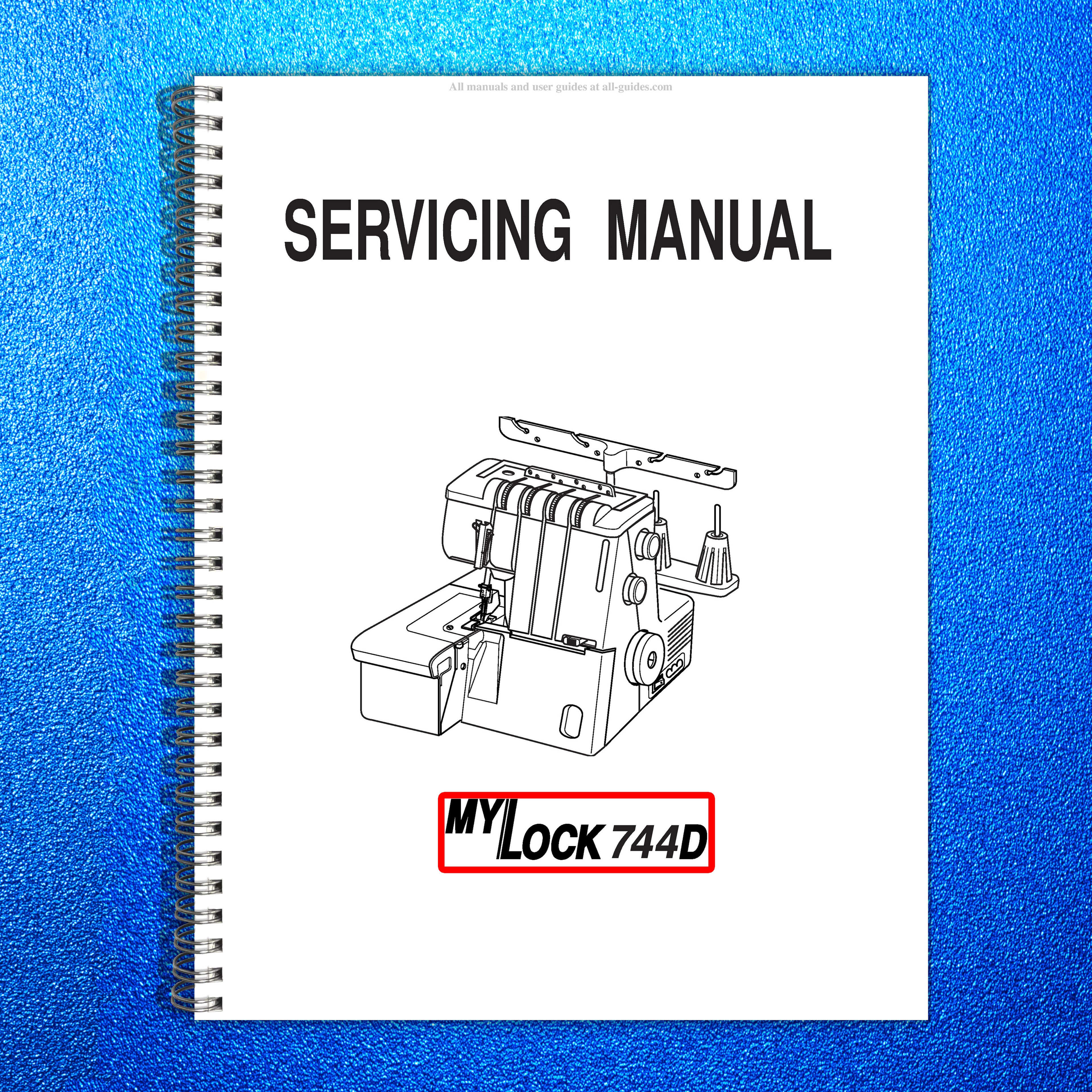 JANOME Mylock 744 Servicing Manual - STEEL WIRE BOUND - PROTECTIVE COVERS