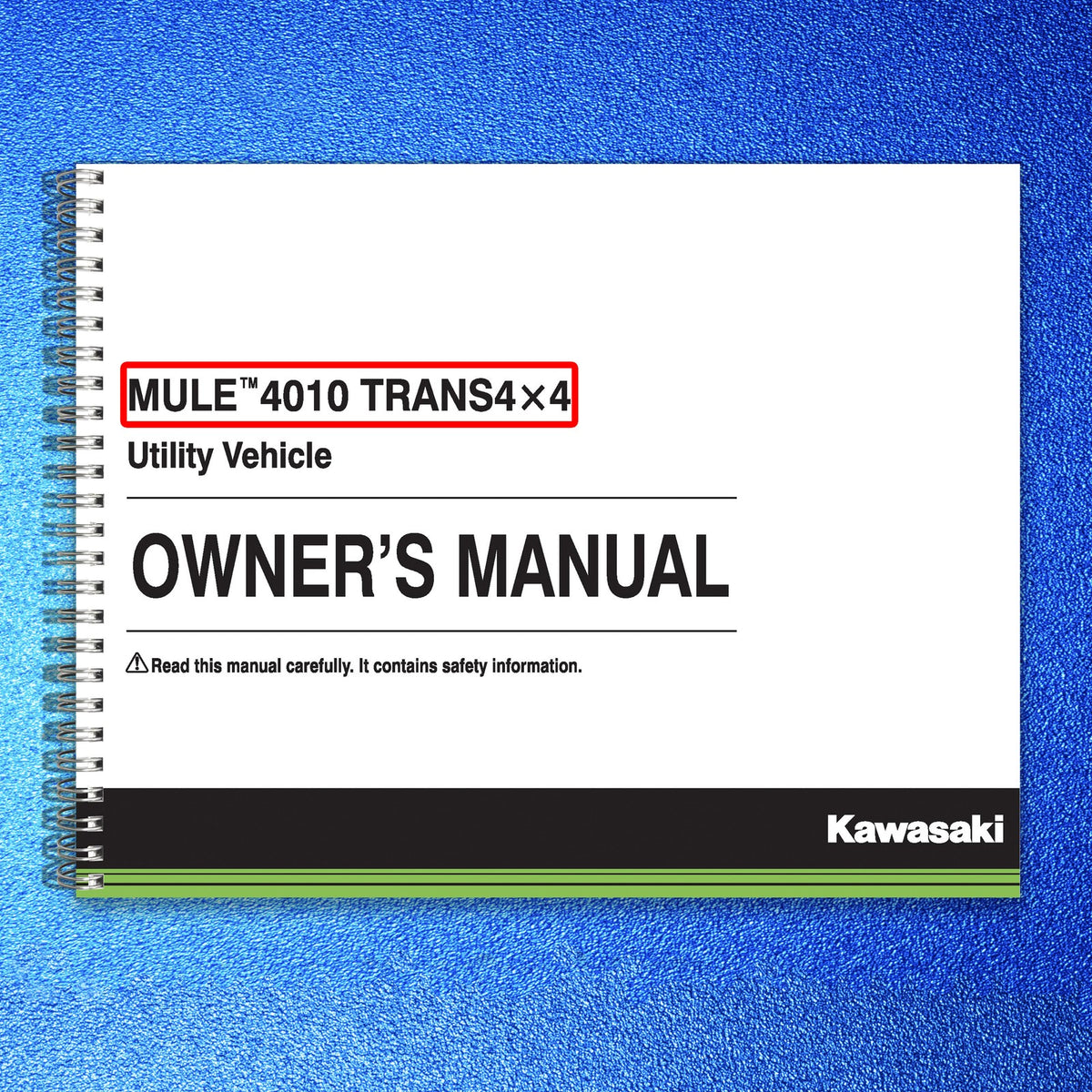 KAWASAKI Mule 4010 Trans4x4 Camo Owners Manual 2016 - WIRE BOUND - TOUGH COVERS