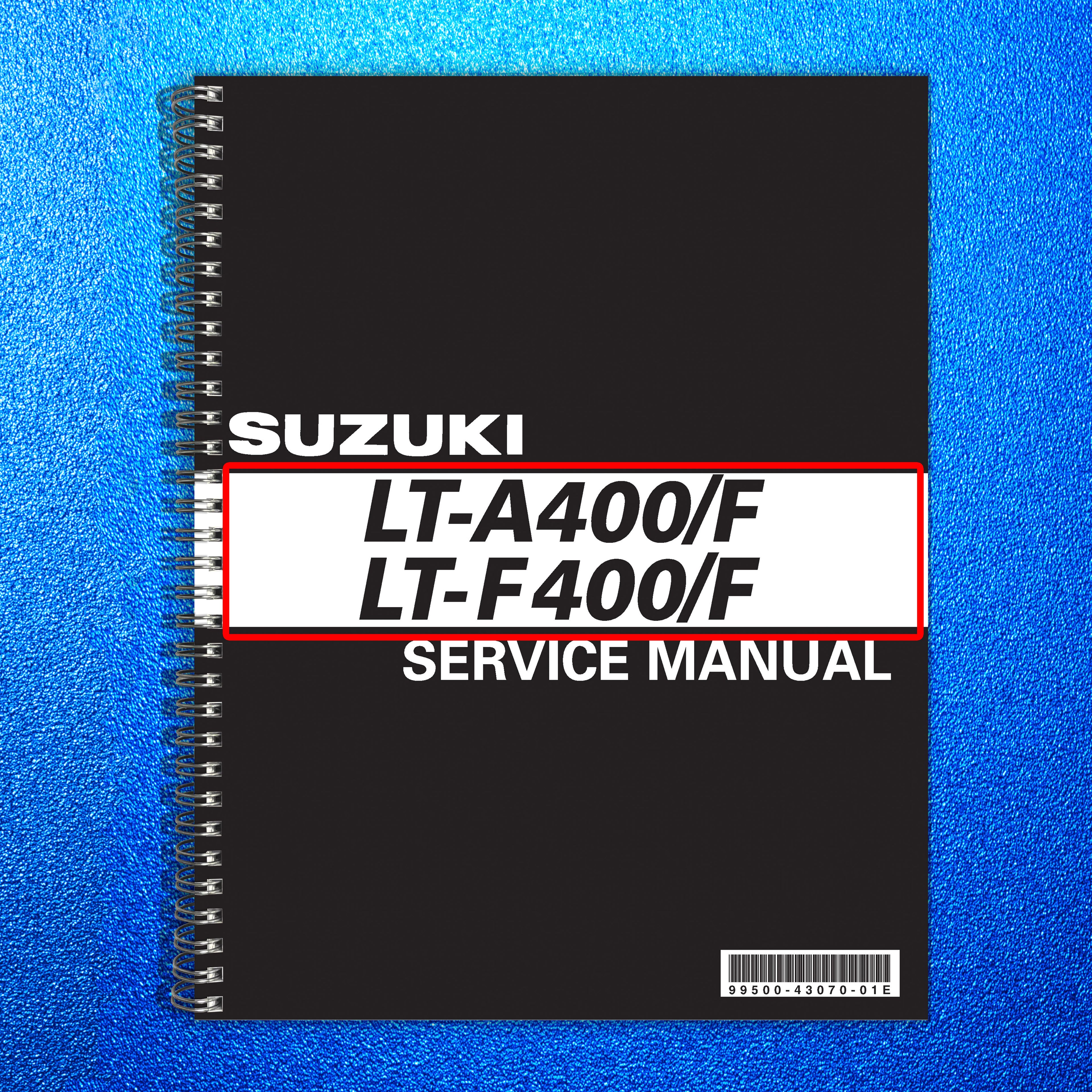 SUZUKI LT-A400 LT-F400 ATV Service Manual - STEEL WIRE BOUND - PROTECTIVE COVERS