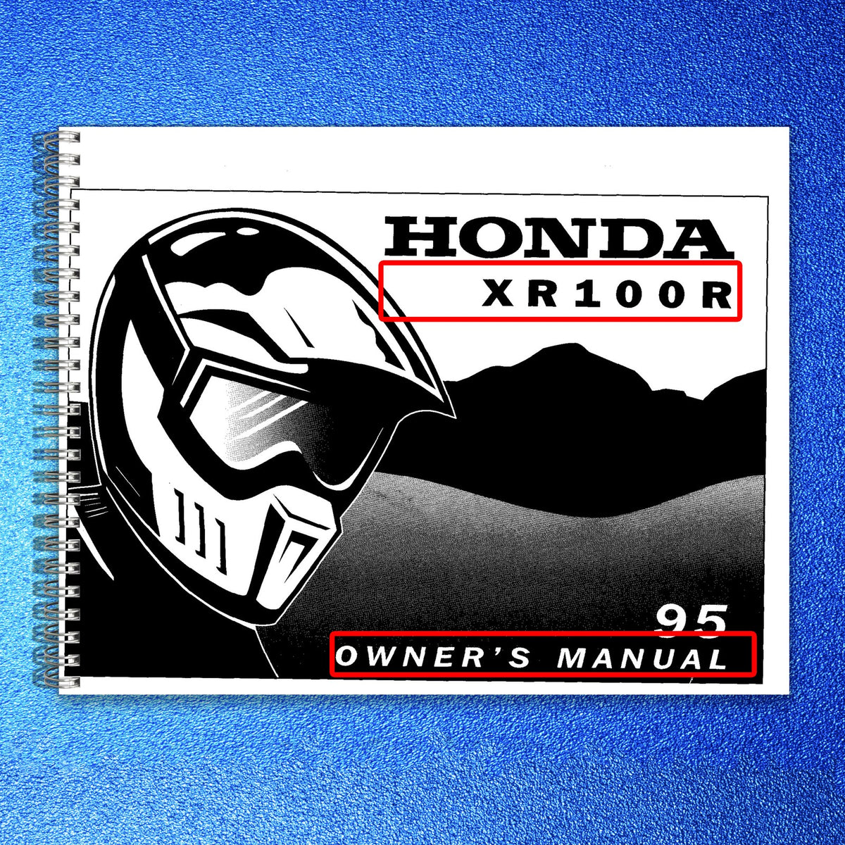 HONDA XR100R Owners Manual 1995 - STEEL WIRE BOUND - PROTECTIVE COVERS