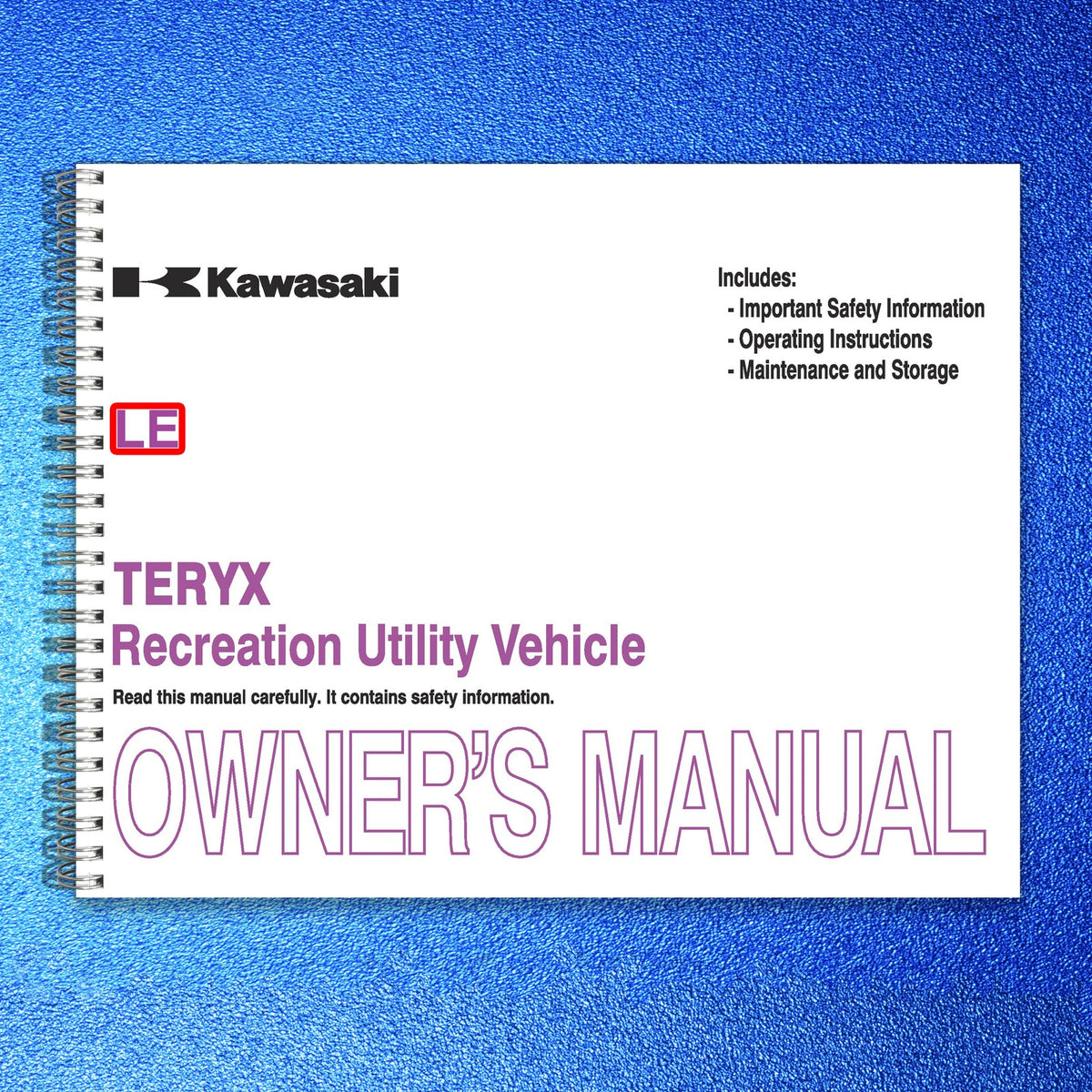 KAWASAKI Teryx LE Owners Manual 2014 - STEEL WIRE BOUND - PROTECTIVE COVERS