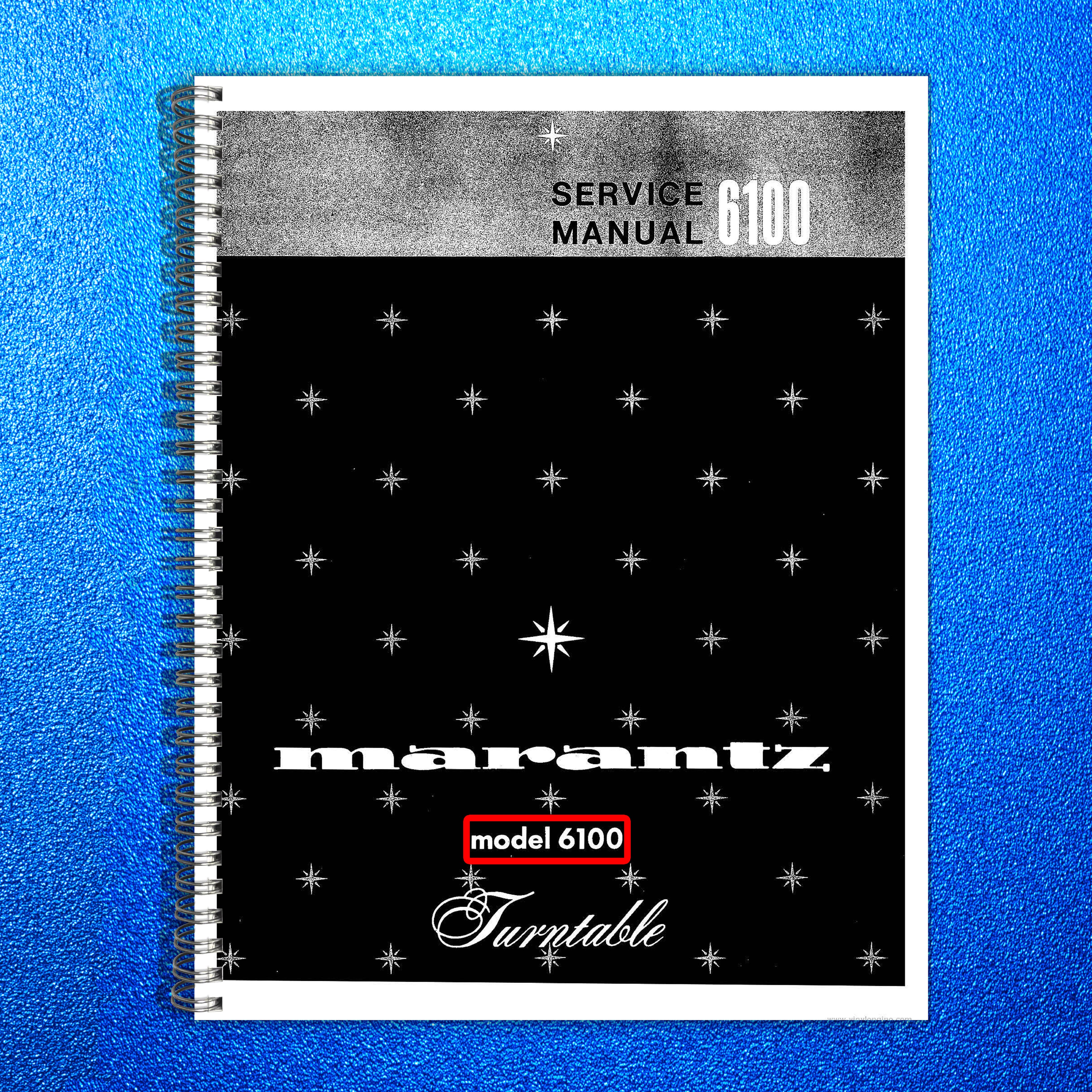 MARANTZ 6100 Turntable Service Manual - BOUND - COVERS - XL FOLDOUT PAGES
