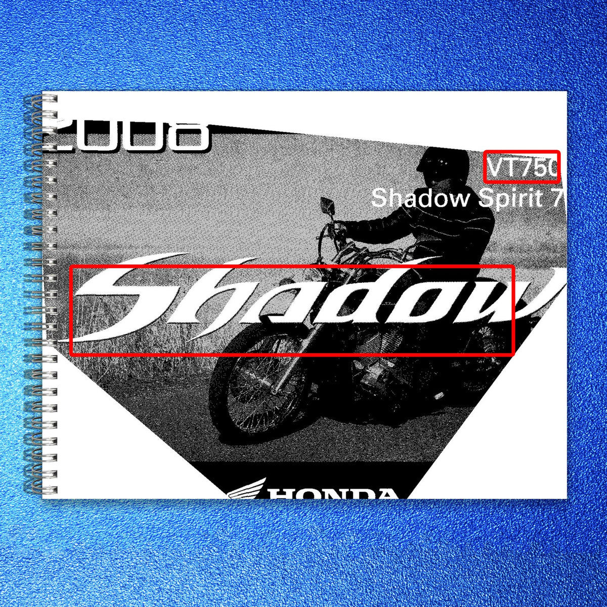 HONDA VT750C2 C2F Shadow Spirit 750 Owners Manual 2008 - WIRE BOUND - COVERS