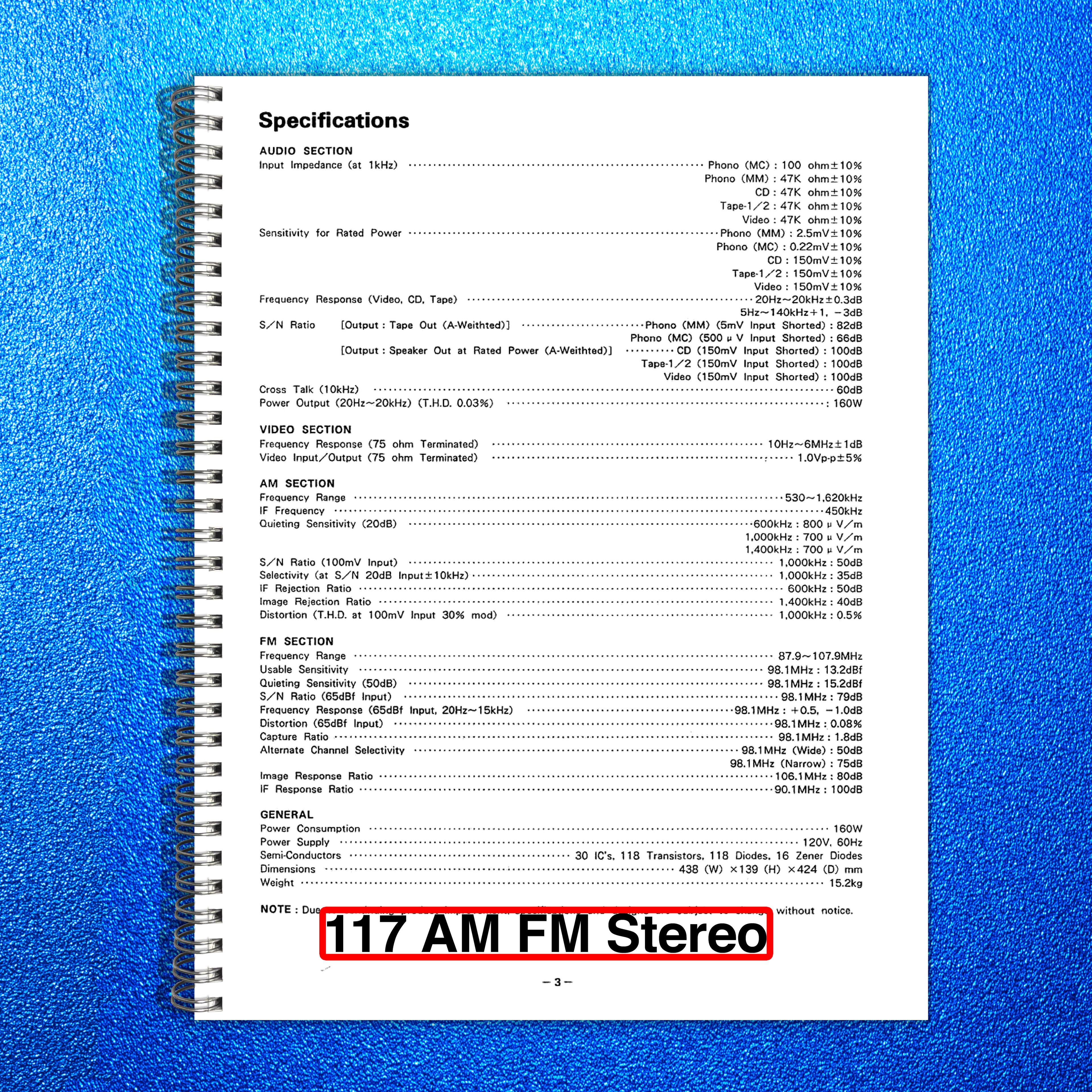 LUXMAN R-117 AM FM Stereo Receiver Service Manual - BOUND - COVERS - XL FOLDOUTS