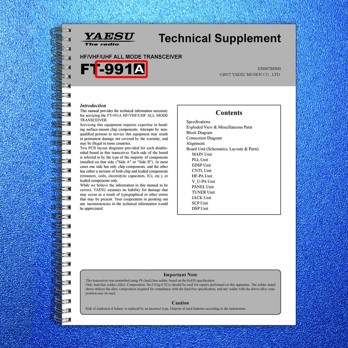 YAESU FT-991A Transceiver Technical Supplement Manual, BOUND, COVERS, FOLDOUTS