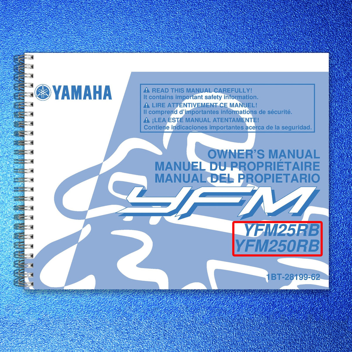 YAMAHA YFM25RB YFM250RB ATV Owners Manual 2011 - STEEL WIRE BOUND - TOUGH COVERS
