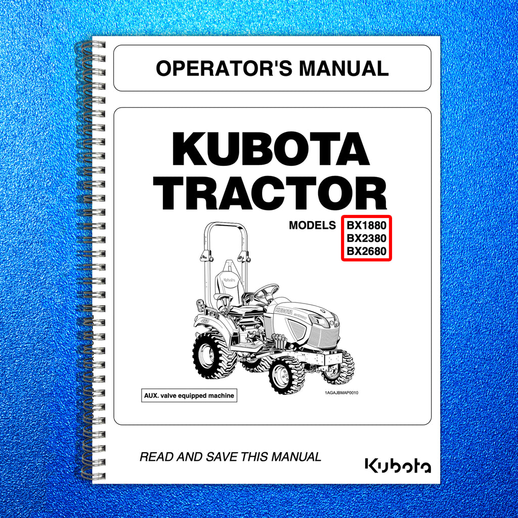 KUBOTA BX1880 BX2380 BX2680 Tractor User Instruction Manual - TOUGH WIRE BINDING