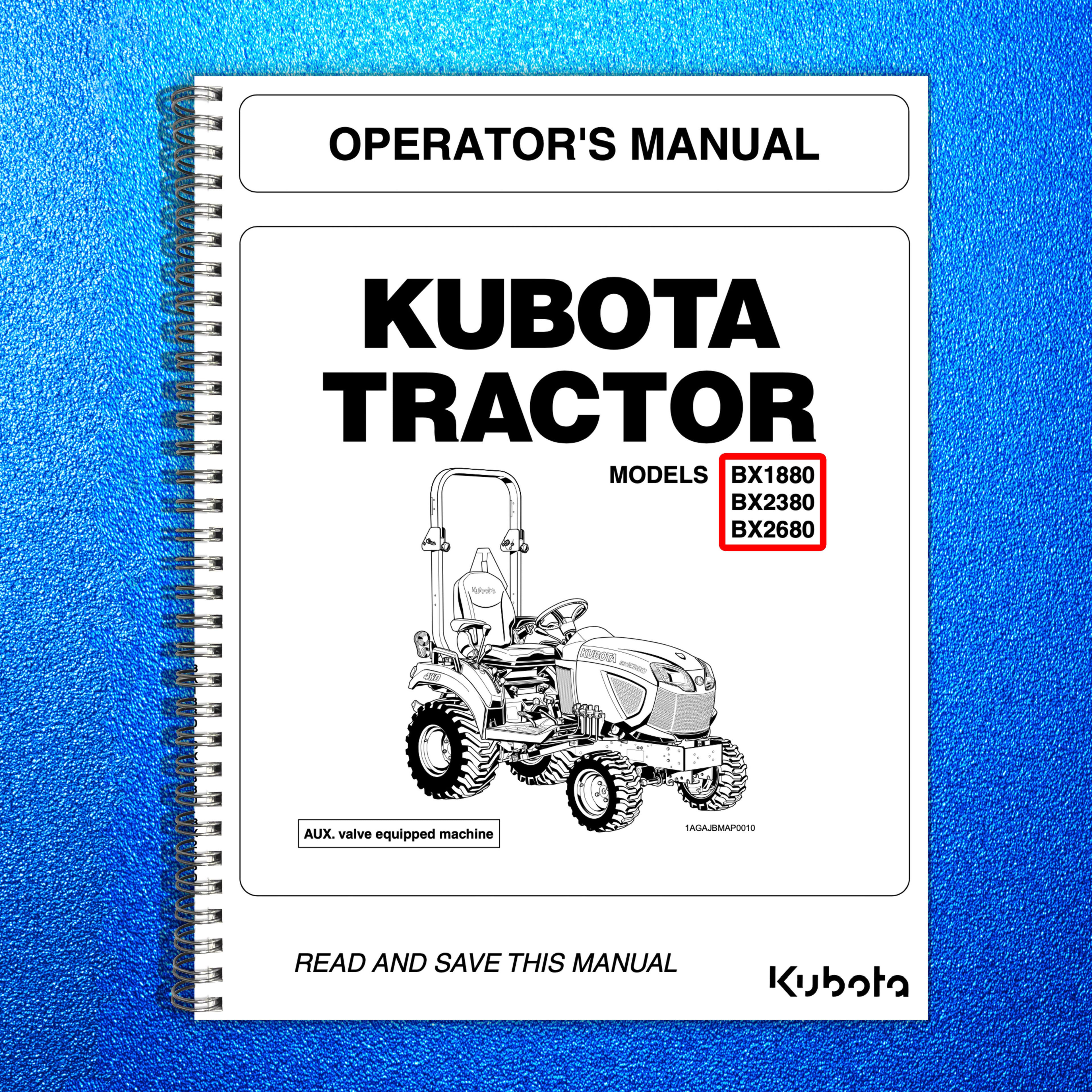 KUBOTA BX1880 BX2380 BX2680 Tractor User Instruction Manual - TOUGH WIRE BINDING