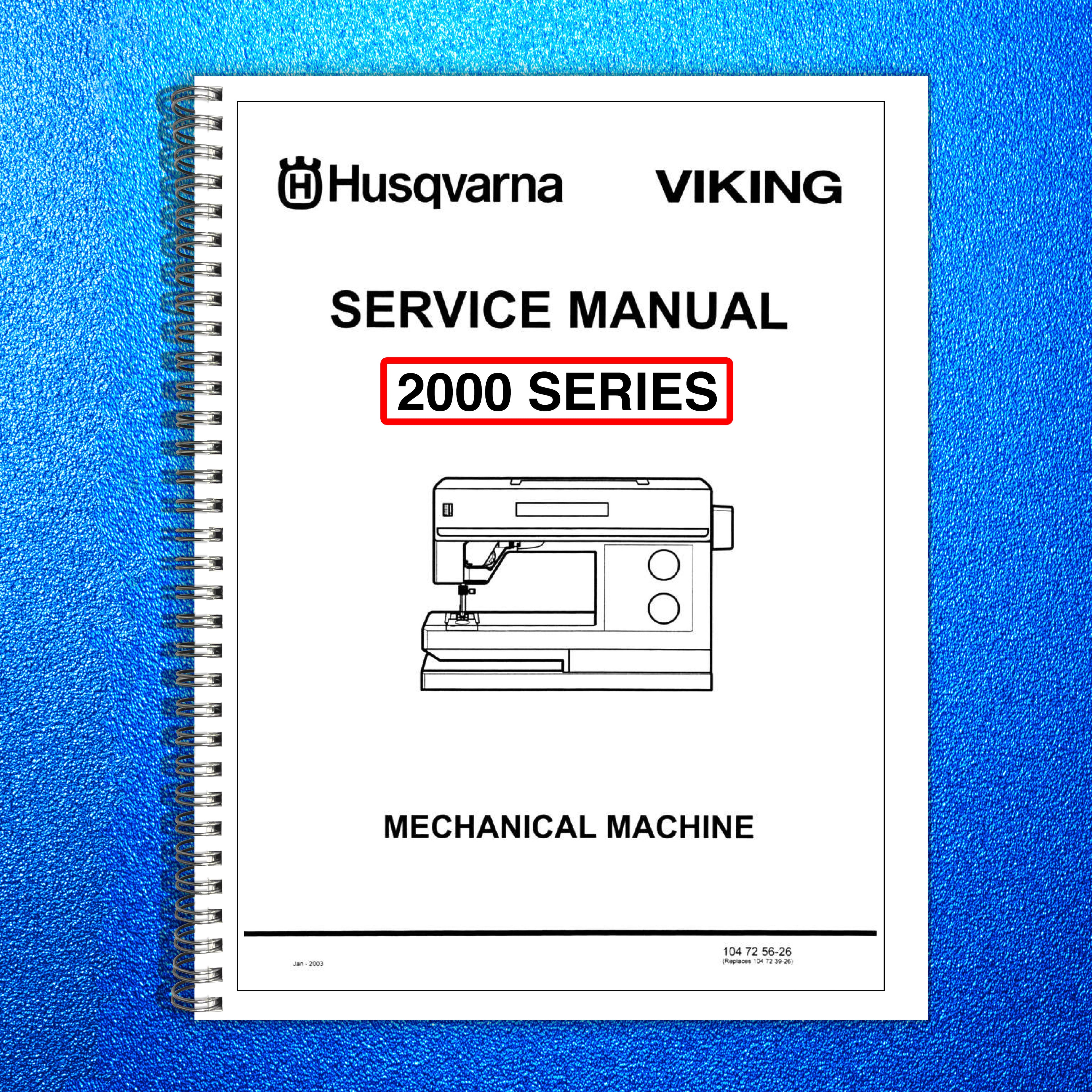 HUSQVARNA VIKING 2000 Series Sewing Machine Service Manual - WIRE BOUND - COVERS