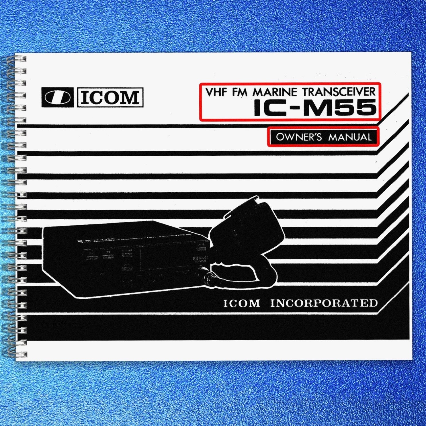 ICOM IC-M55 MARINE TRANSPONDER OWNERS MANUAL - STEEL WIRE BOUND - TOUGH COVERS