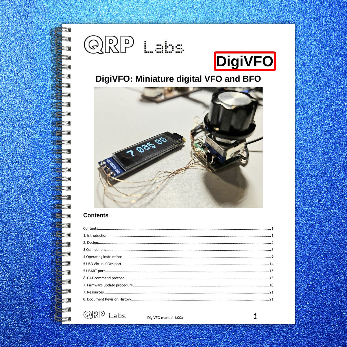 QRP LABS DigiVFO Miniature Digital VFO And BFO Manual - WIRE BOUND - COVERS