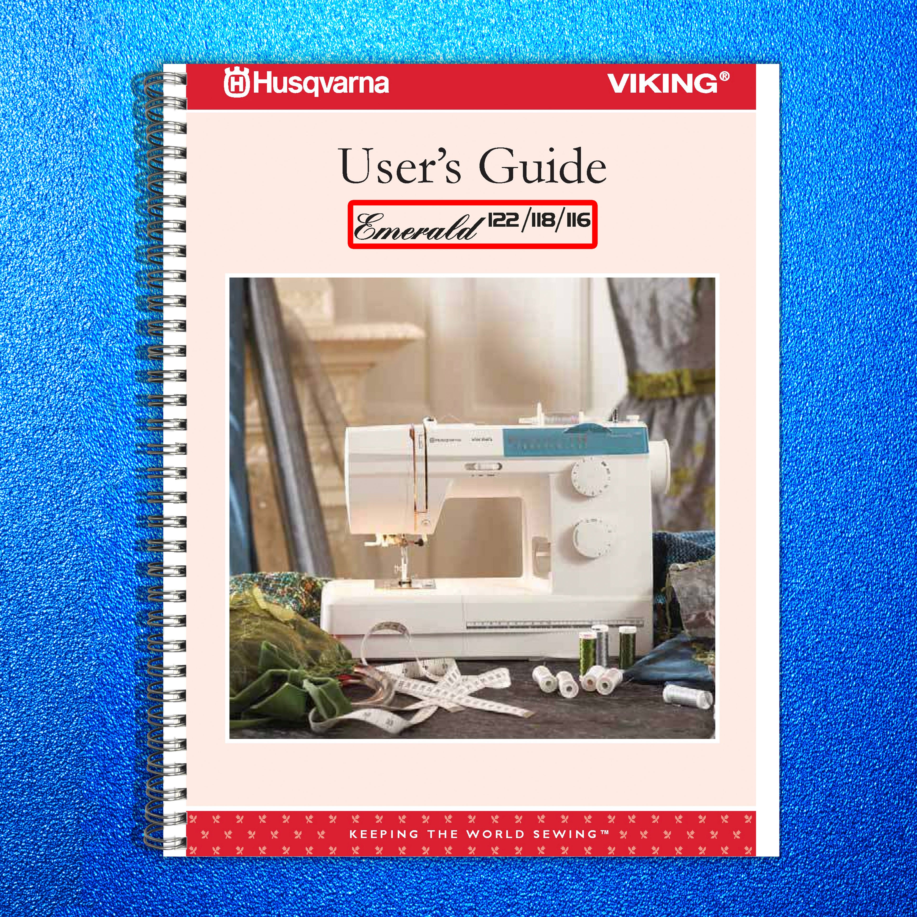 HUSQVARNA VIKING Emerald 116 118 122 Users Guide Manual - WIRE BOUND - COVERS