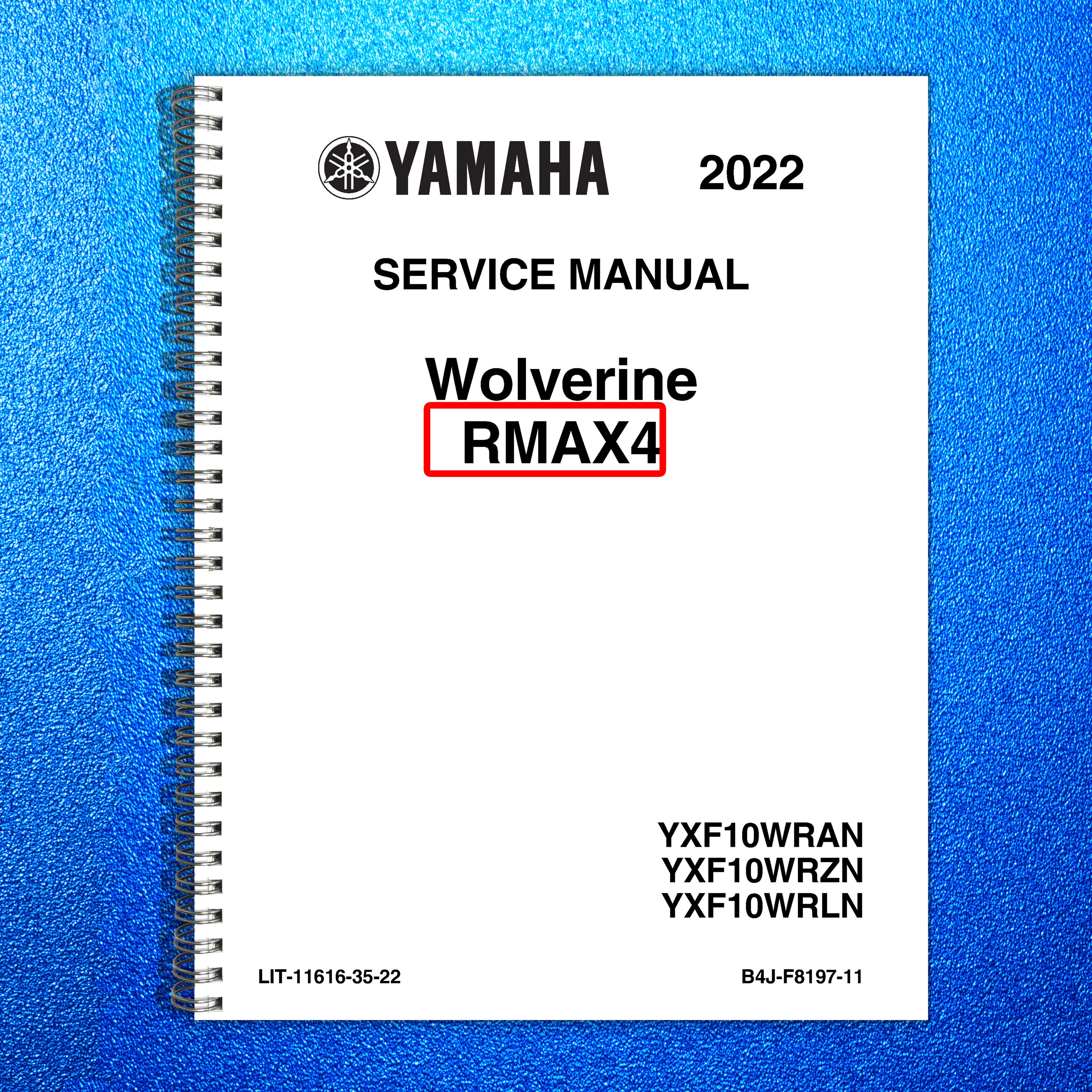 YAMAHA Wolverine RMAX4 Side-by-Side Service Manual 2022, BOUND, COVERS, FOLDOUTS