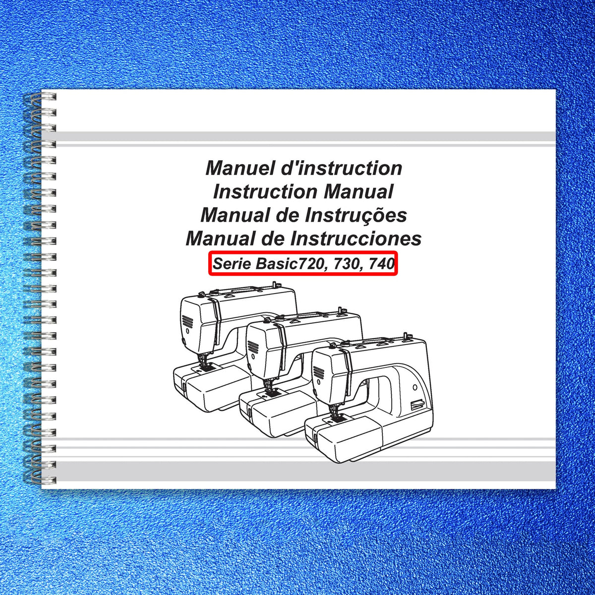 ALFA Basic 720 730 740 Sewing Machine Instruction Manual - WIRE BOUND - COVERS