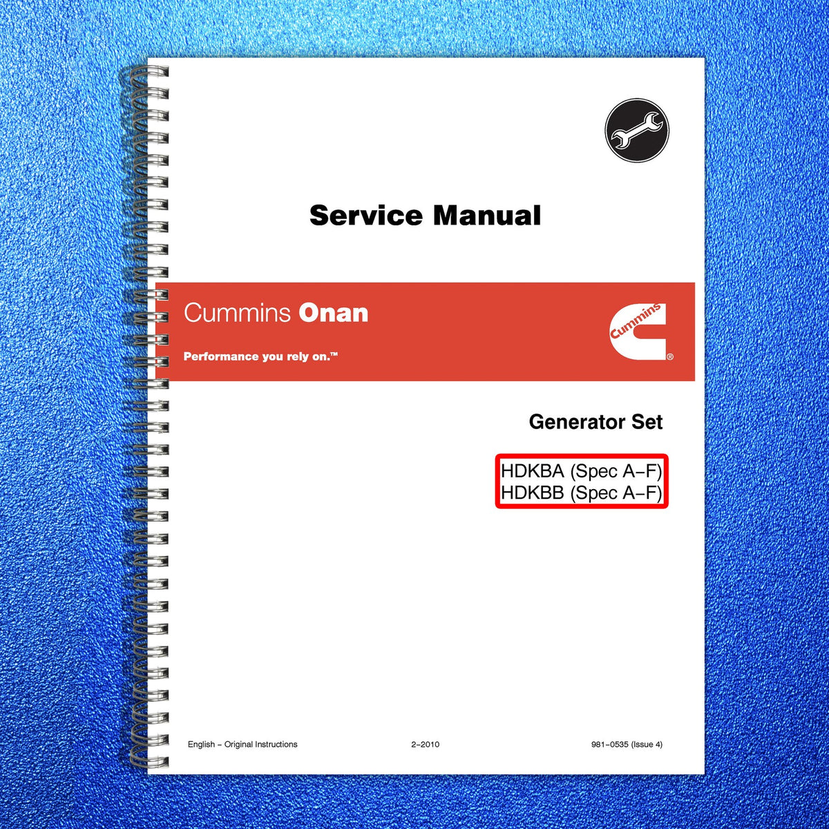 ONAN HDKBA HDKBB Spec A-F Diesel RV Genset Service Manual 2010, FOLDOUTS