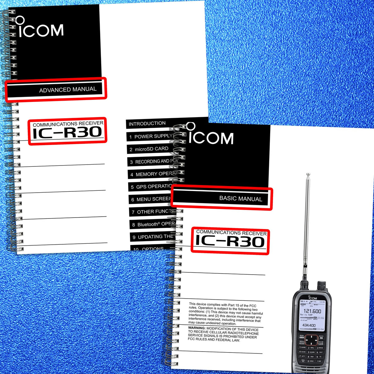 ICOM IC-R30 Basic & Advanced Manual BUNDLE - STEEL WIRE BOUND - TOUGH COVERS