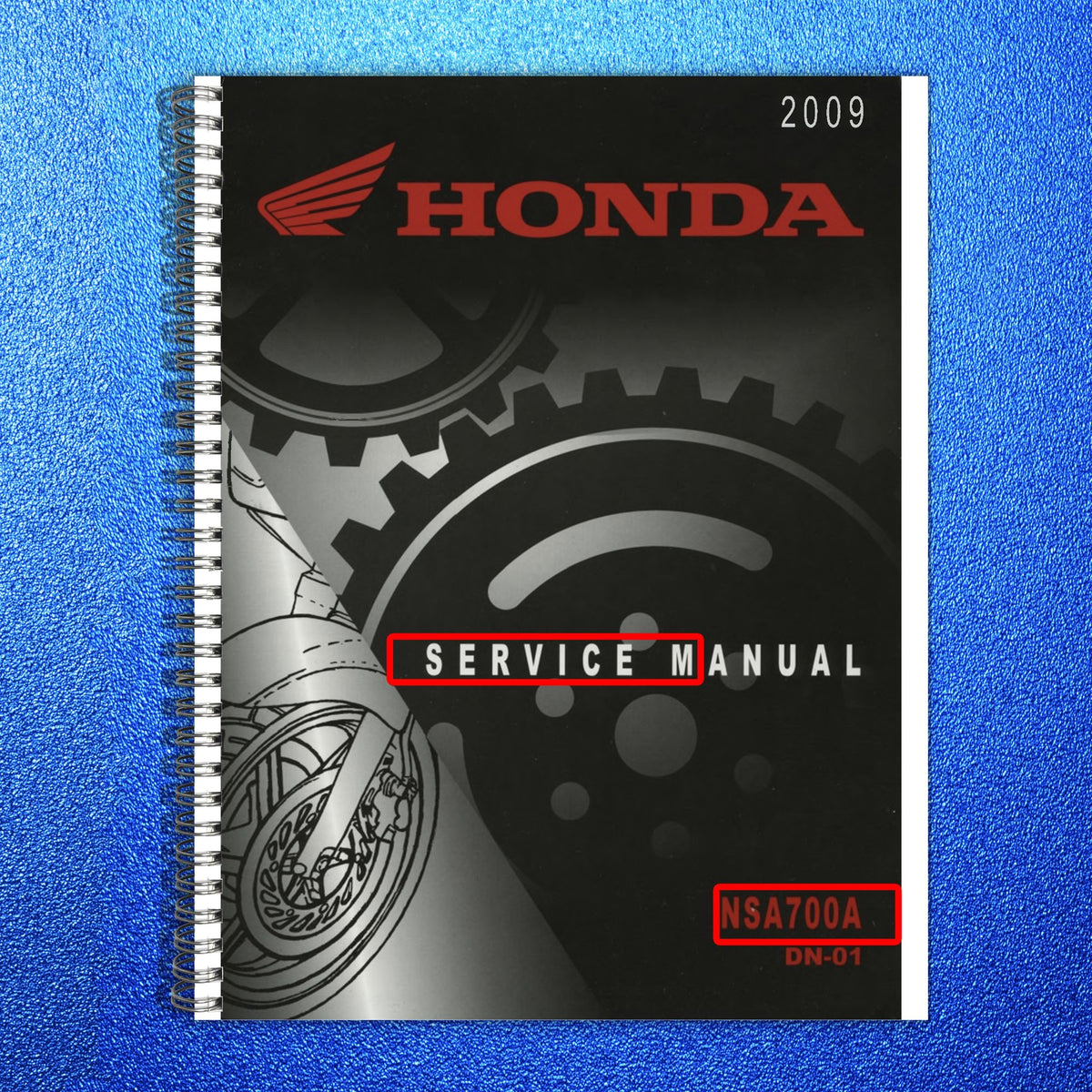 HONDA NSA700A Motorcycle Service Manual 2009 - BOUND - COVERS - XL FOLDOUT PAGES