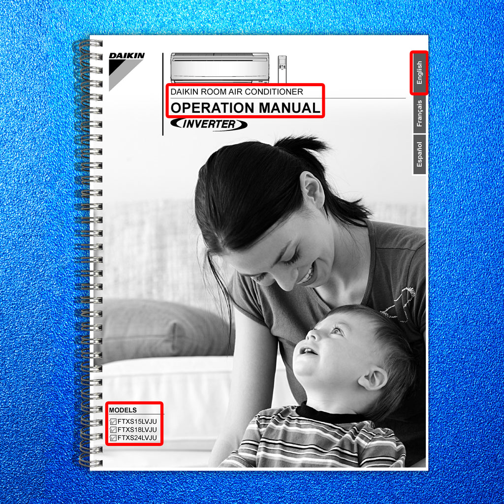 DAIKIN FTXS15LVJU FTXS18LVJU FTXS24LVJU Mini Split User Manual - BOUND, COVERS