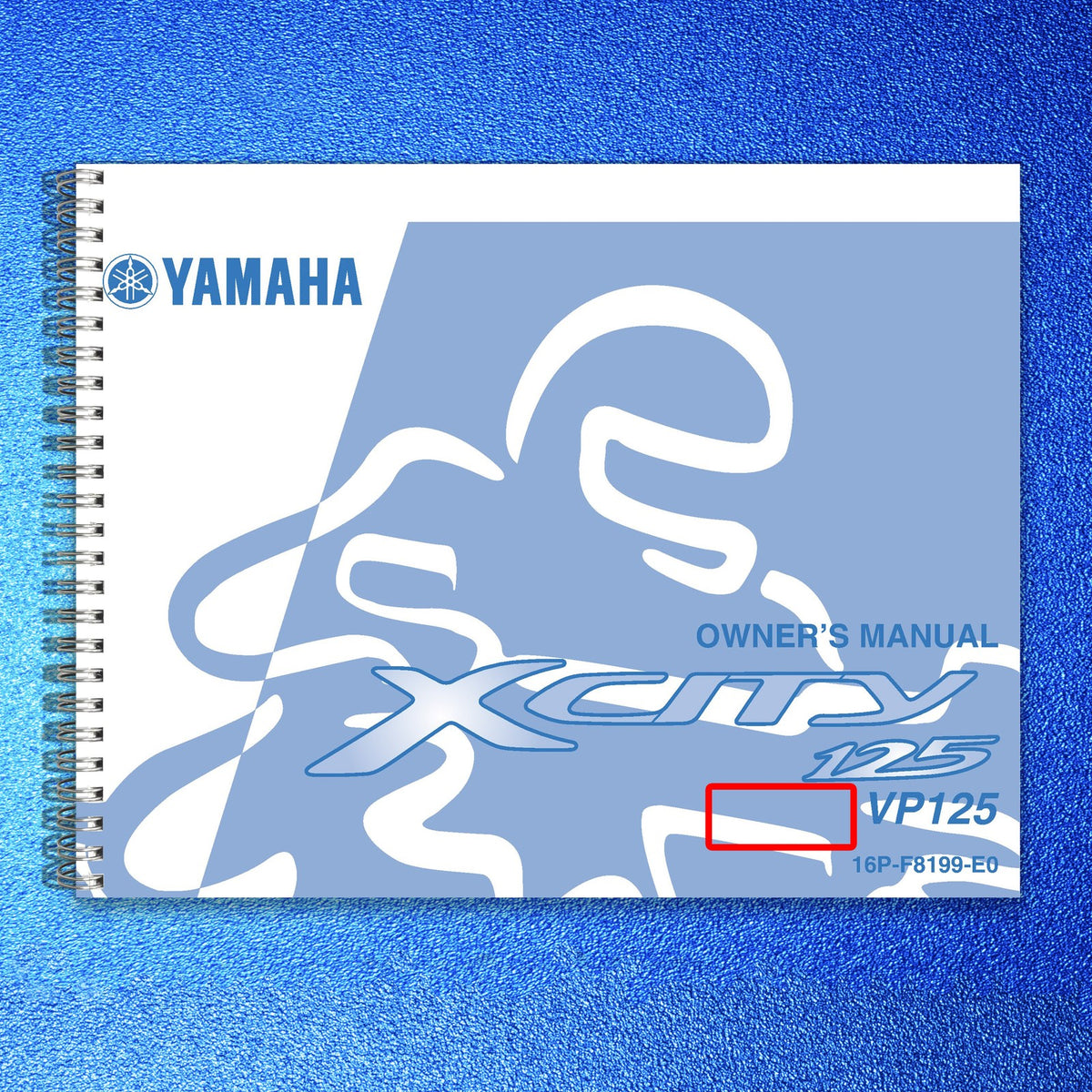 YAMAHA VP125 X-City Owners Manual 2008 - STEEL WIRE BOUND - PROTECTIVE COVERS