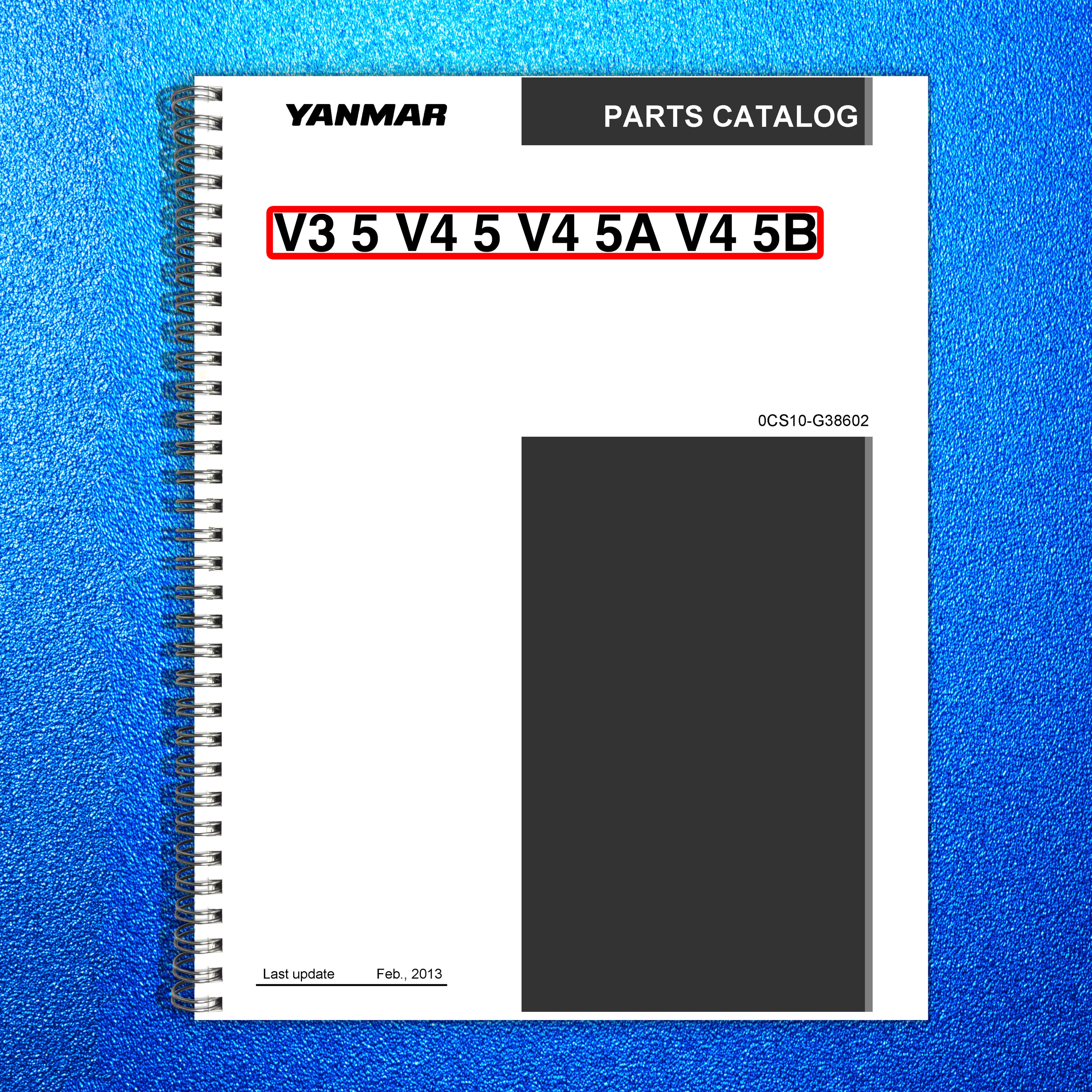 YANMAR V3-5 V4-5 V4-5A V4-5B Wheel Loader Parts Catalog Manual - WIRE BOUND