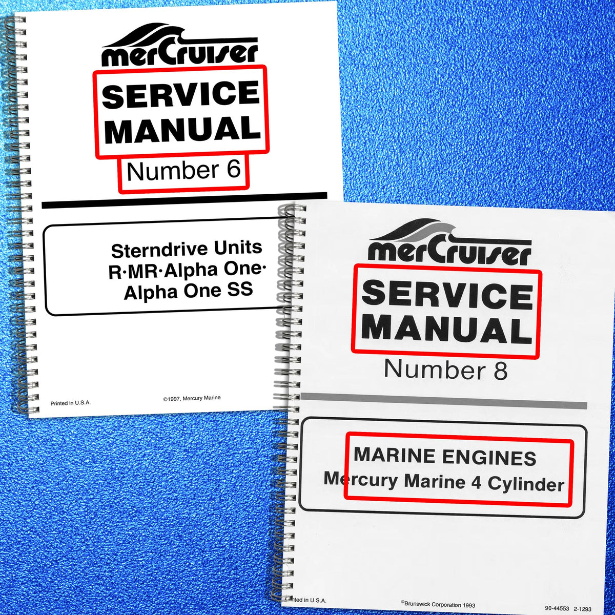MERCURY MerCruiser Alpha One R MR SS & No. 8 Service Manual BUNDLE - WIRE BOUND