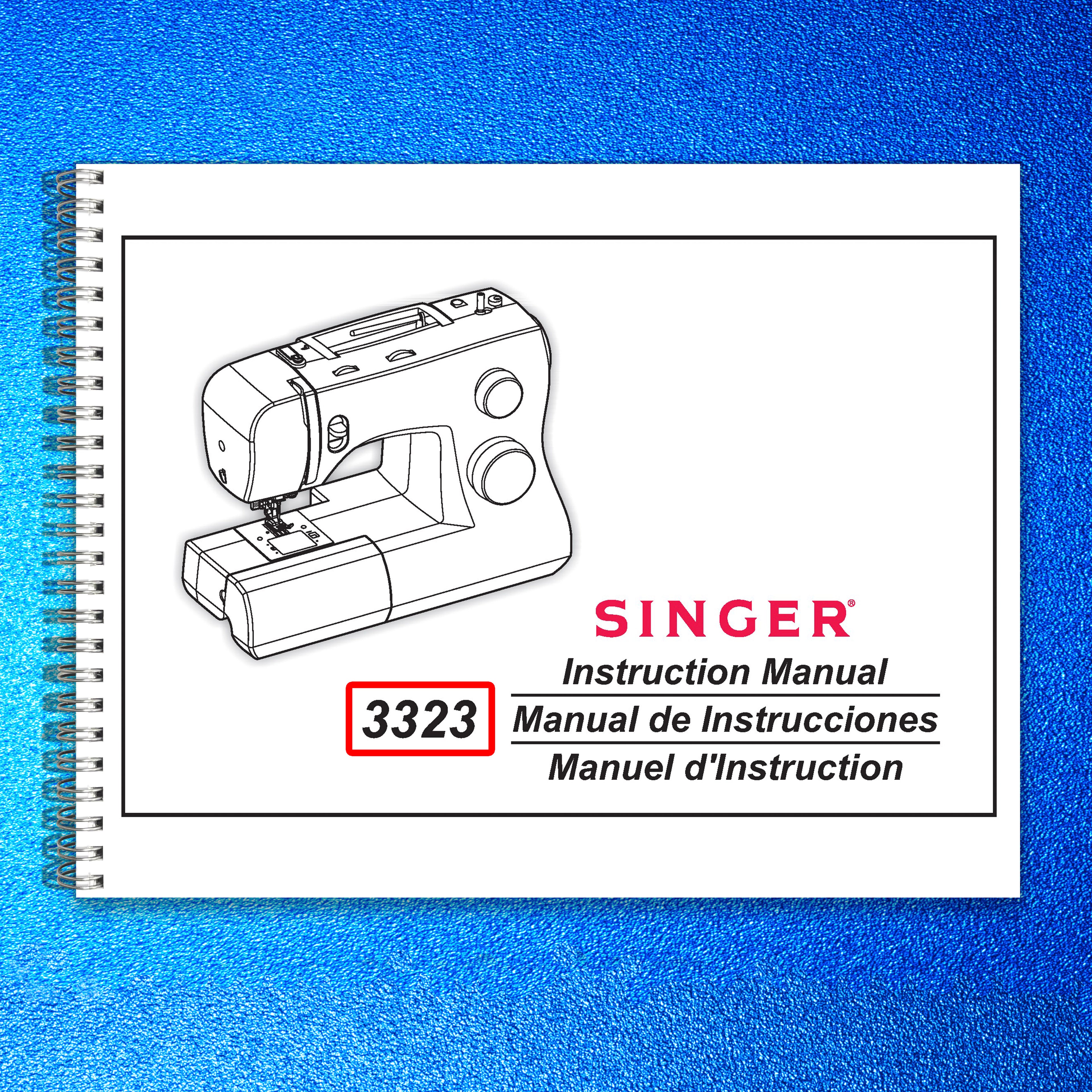 SINGER 3323 Talent Sewing Machine Manual - STEEL WIRE BOUND - PROTECTIVE COVERS