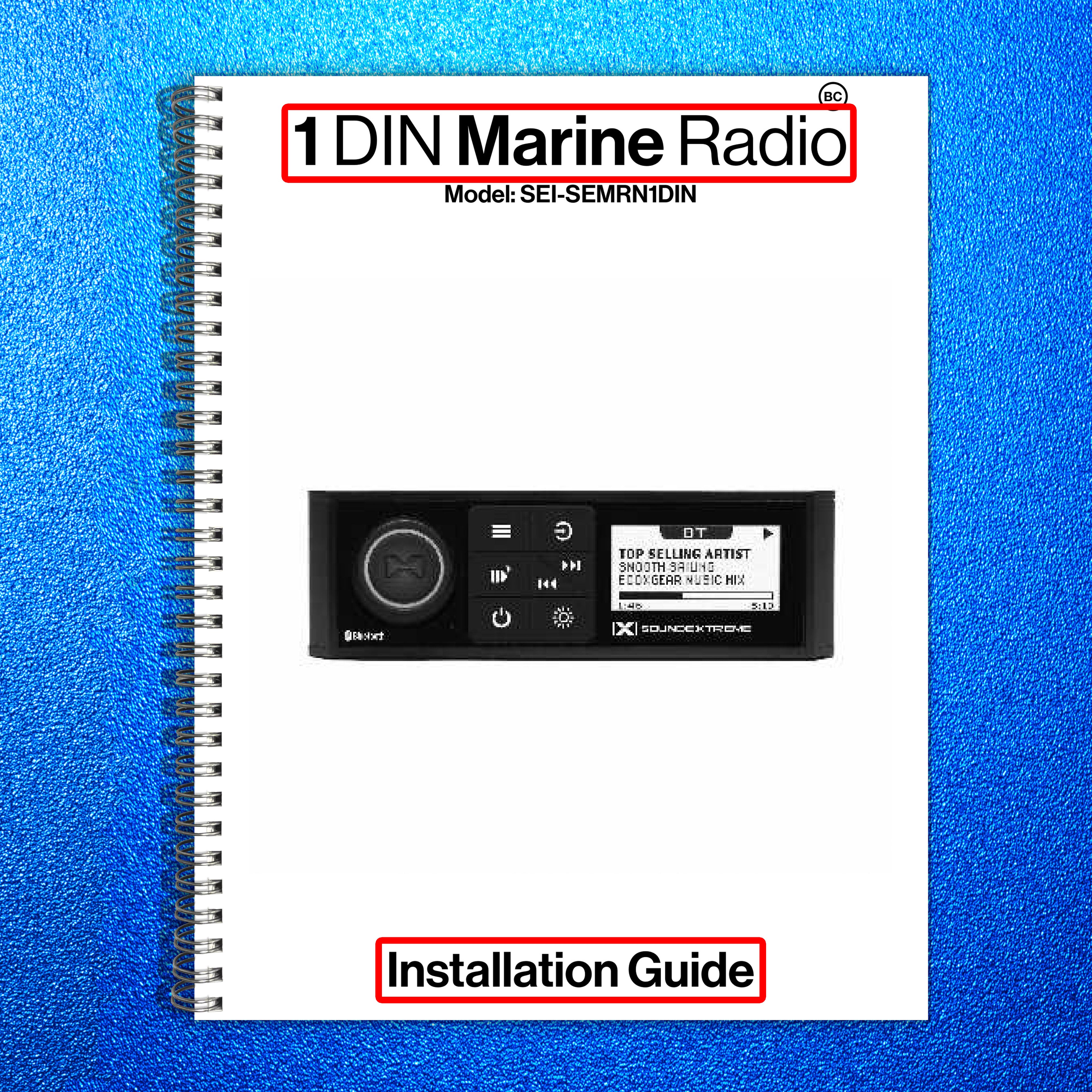SOUNDEXTREME Radio 1 DIN SEI-SEMRN1DIN Installation Manual - WIRE BOUND - COVERS
