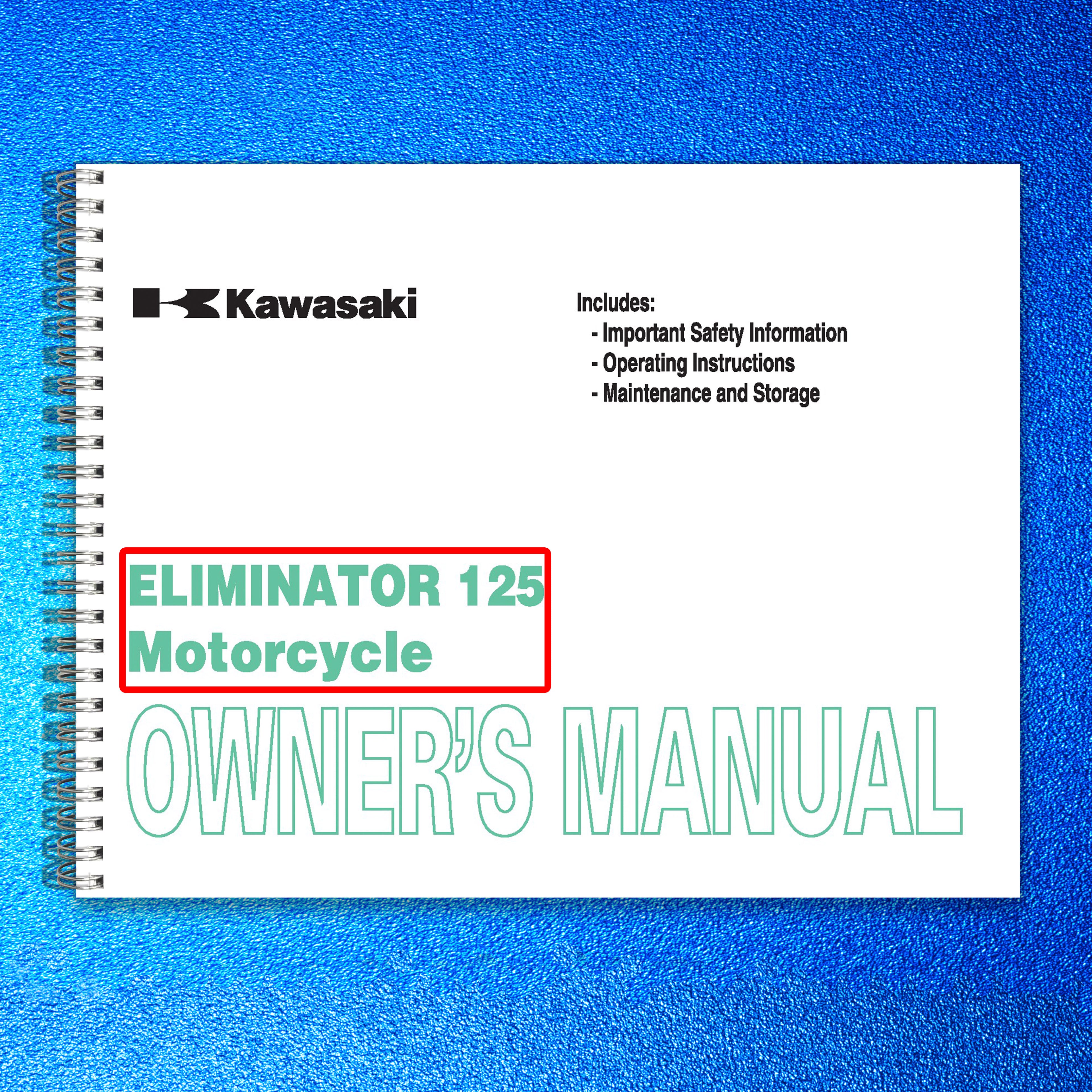 SUZUKI Eliminator 125 Owners Manual 2009 - STEEL WIRE BOUND - PROTECTIVE COVERS