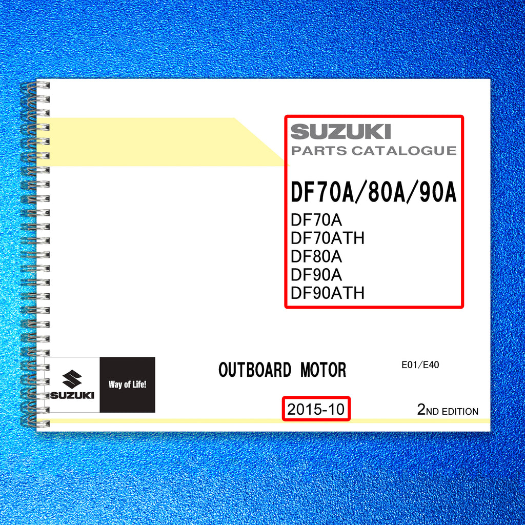SUZUKI DF70A DF80A DF90A PARTS CATALOGUE - STEEL WIRE BOUND - PROTECTIVE COVERS