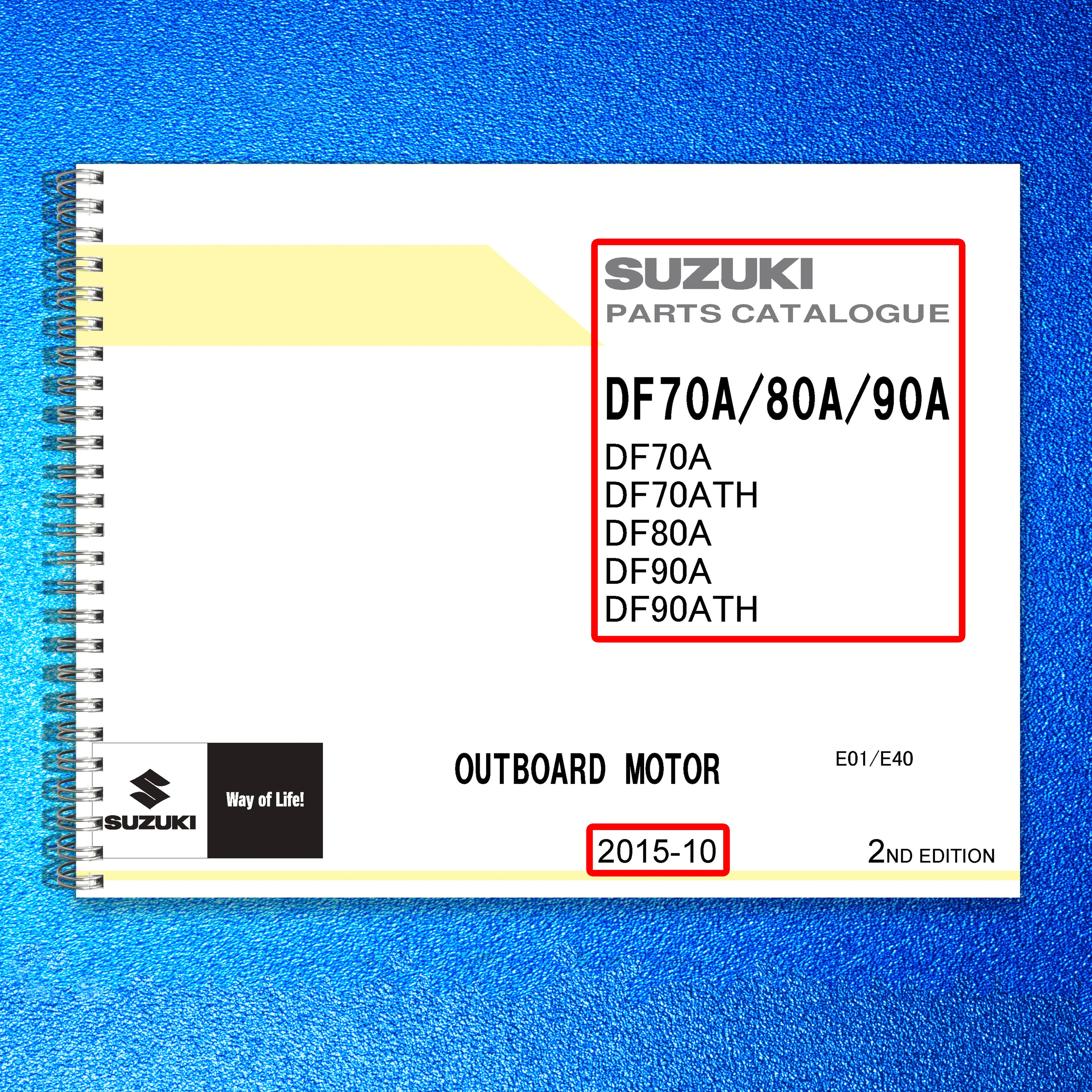 SUZUKI DF70A DF80A DF90A PARTS CATALOGUE - STEEL WIRE BOUND - PROTECTIVE COVERS
