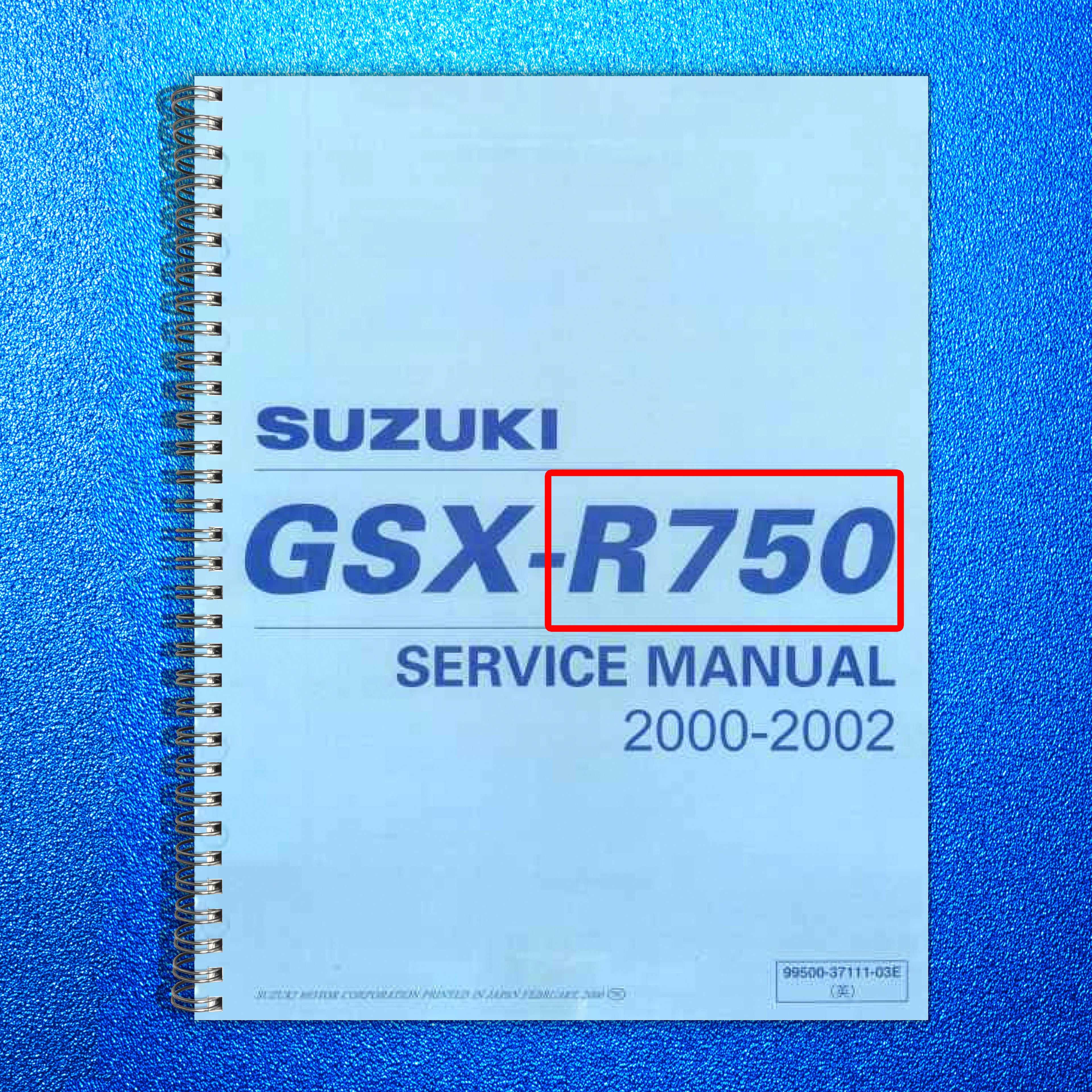 SUZUKI GSX-R750 Motorcycle Service Manual 2000-2002 - BOUND - COVERS - FOLDOUTS