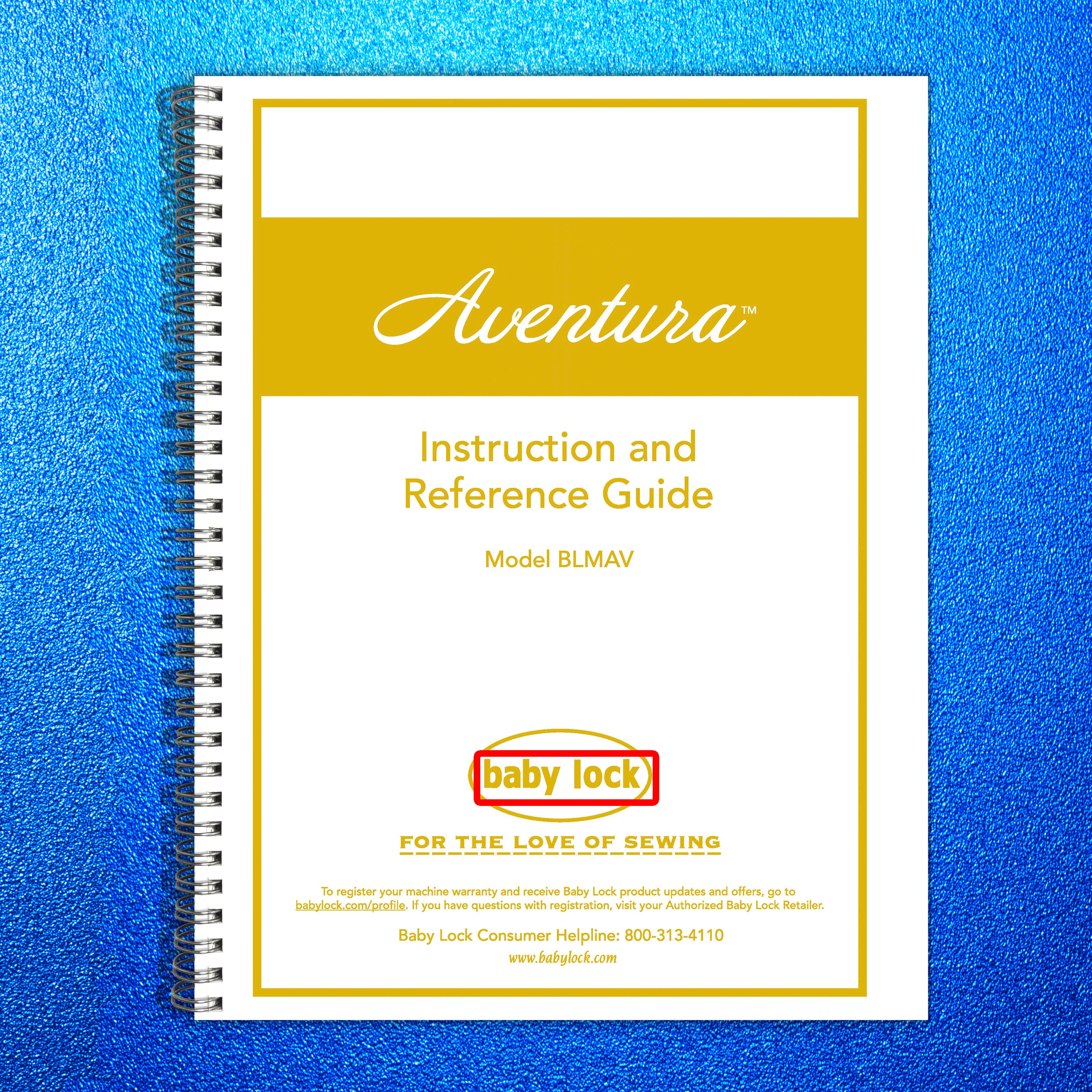 BABY LOCK Aventura BLMAV Sewing Machine Instruction Manual - WIRE BOUND - COVERS