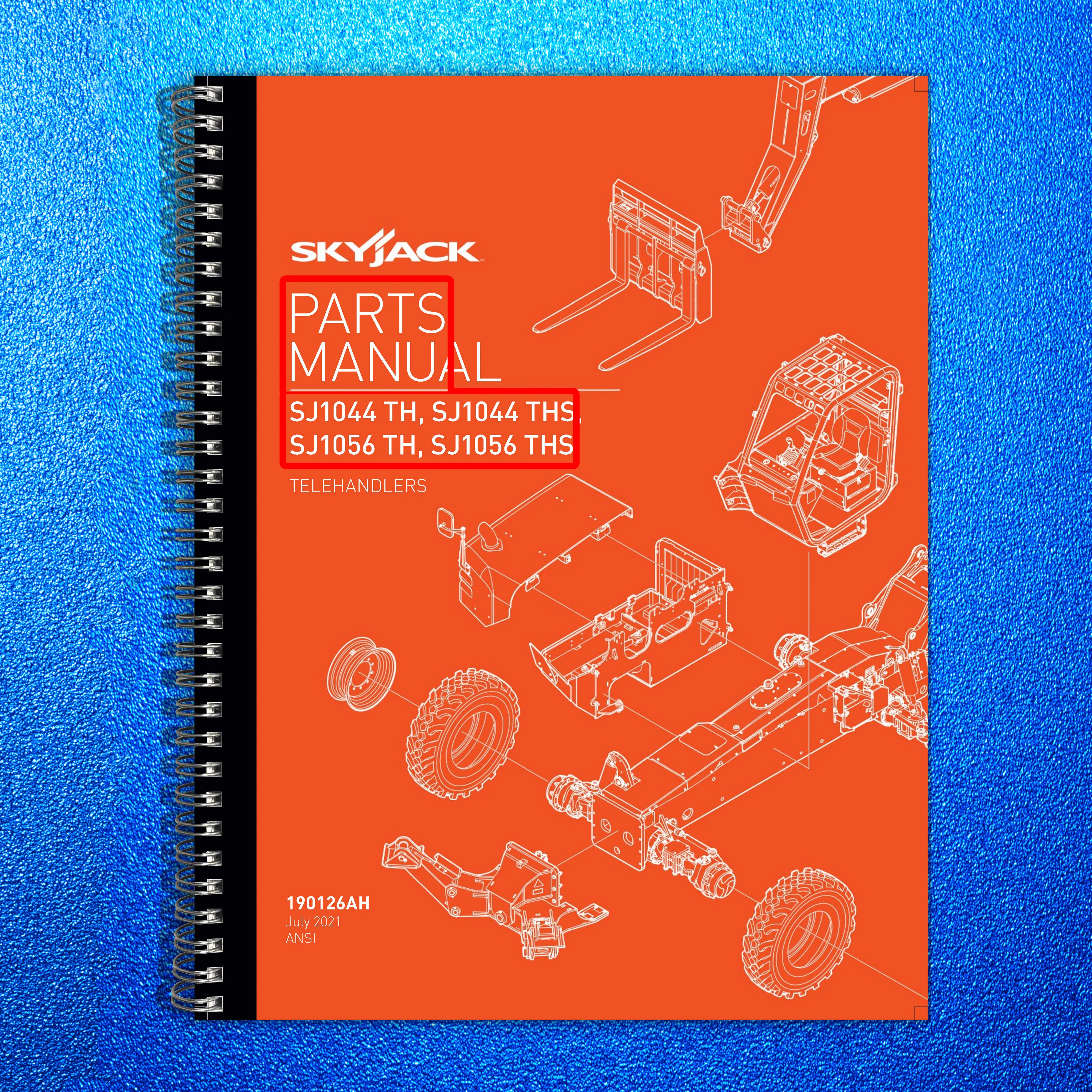 SKYJACK SJ1044 TH SJ1056 TH Telehandler Parts Manual 2021 - WIRE BOUND - COVERS