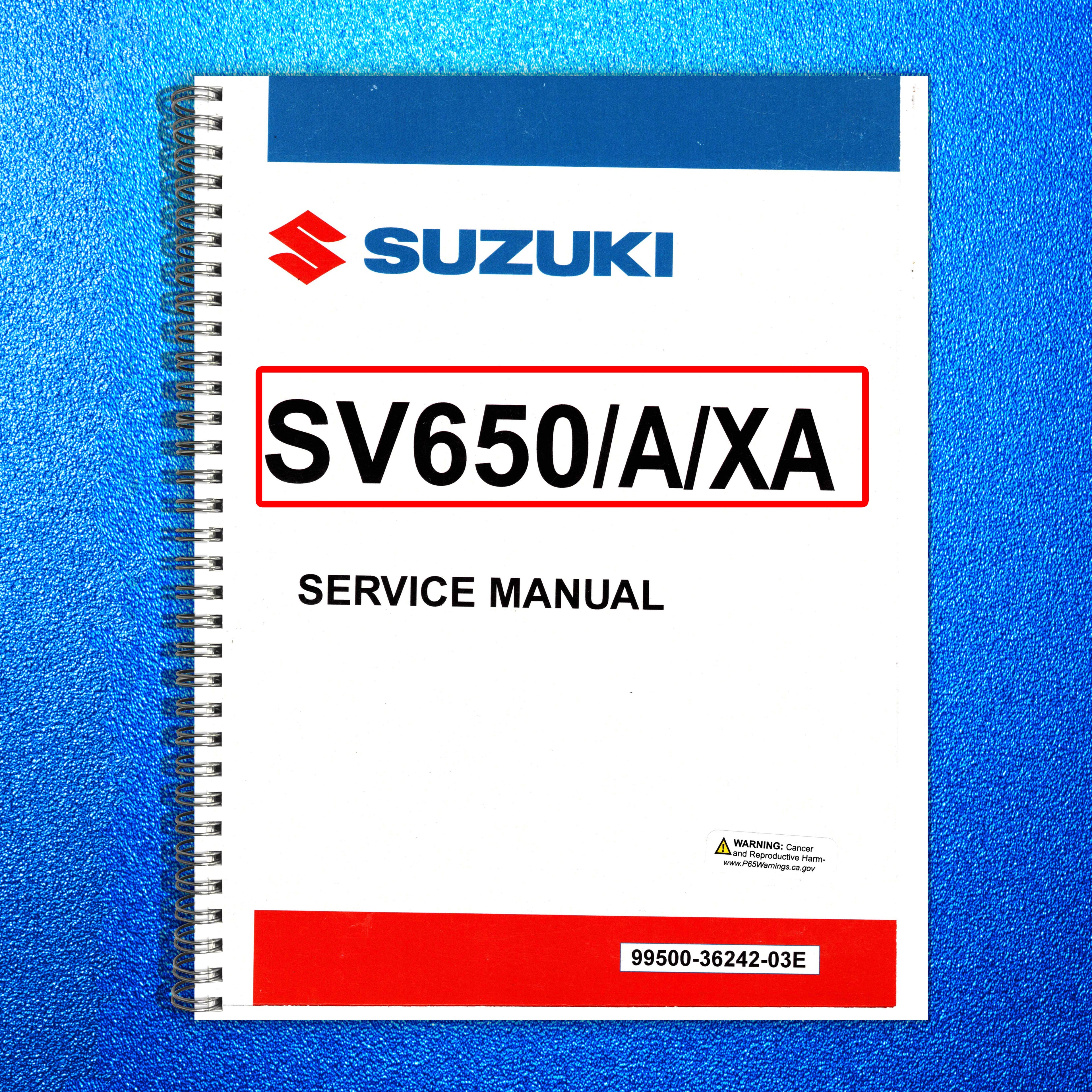 SUZUKI SV650 Motorcycle Service Manual 2017-2019 - WIRE BOUND - TOUGH COVERS